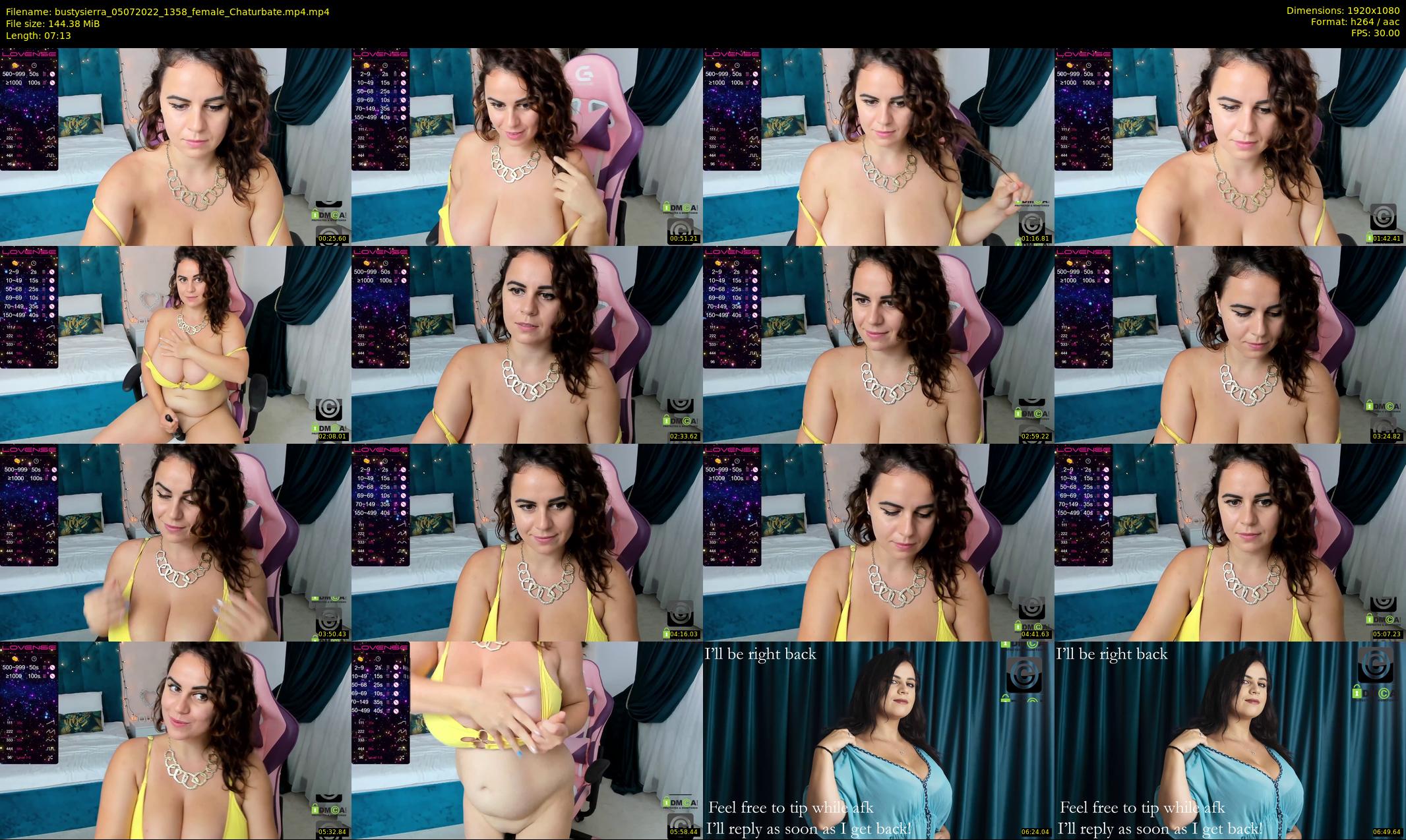 bustysierra — 8 minute Chaturbate female cam show recording, 1080p, Jul 5, 2022