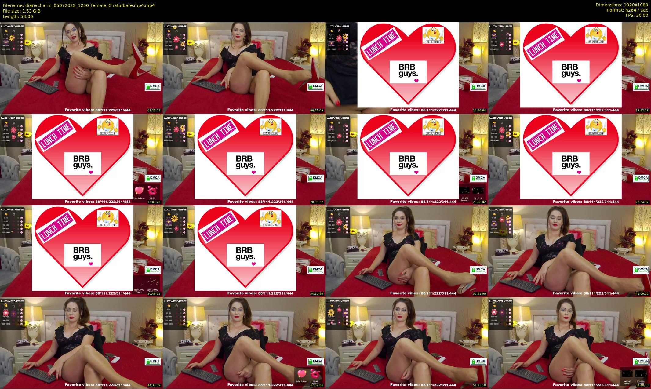 dianacharm — 58 minute Chaturbate female cam show recording, 1080p, Jul 5, 2022