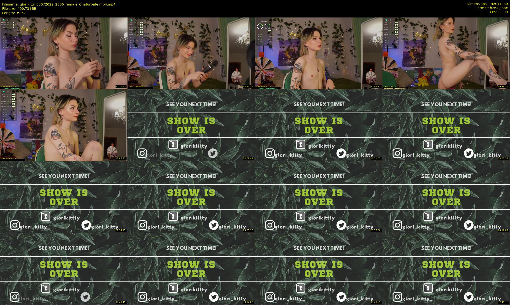glorikitty — 40 minute Chaturbate female cam show recording, 1080p, Jul 5, 2022