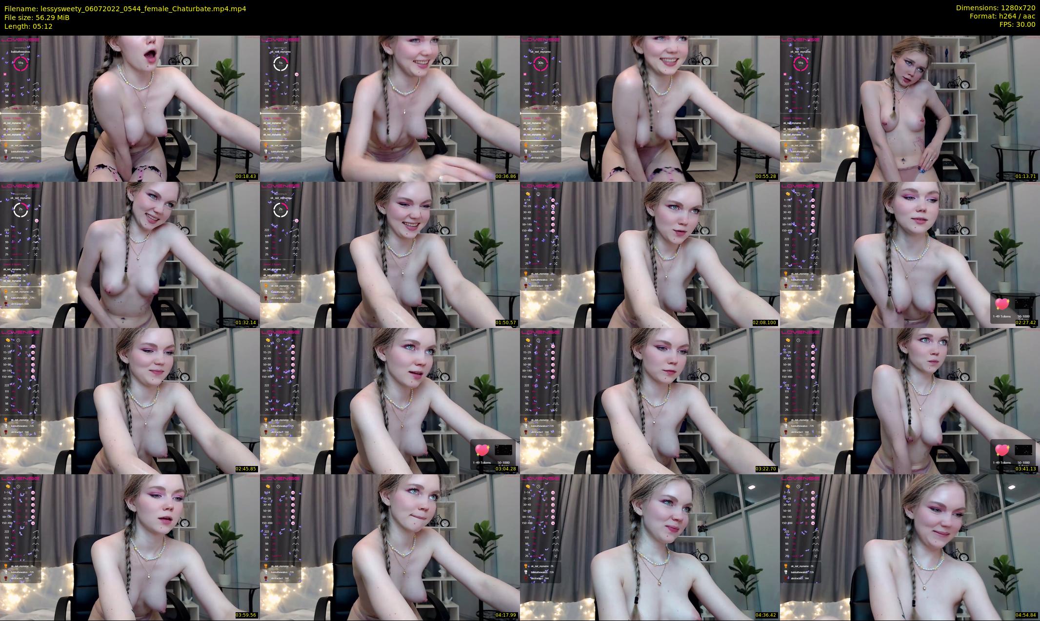 lessysweety — 6 minute Chaturbate female cam show recording, 720p, Jul 6, 2022