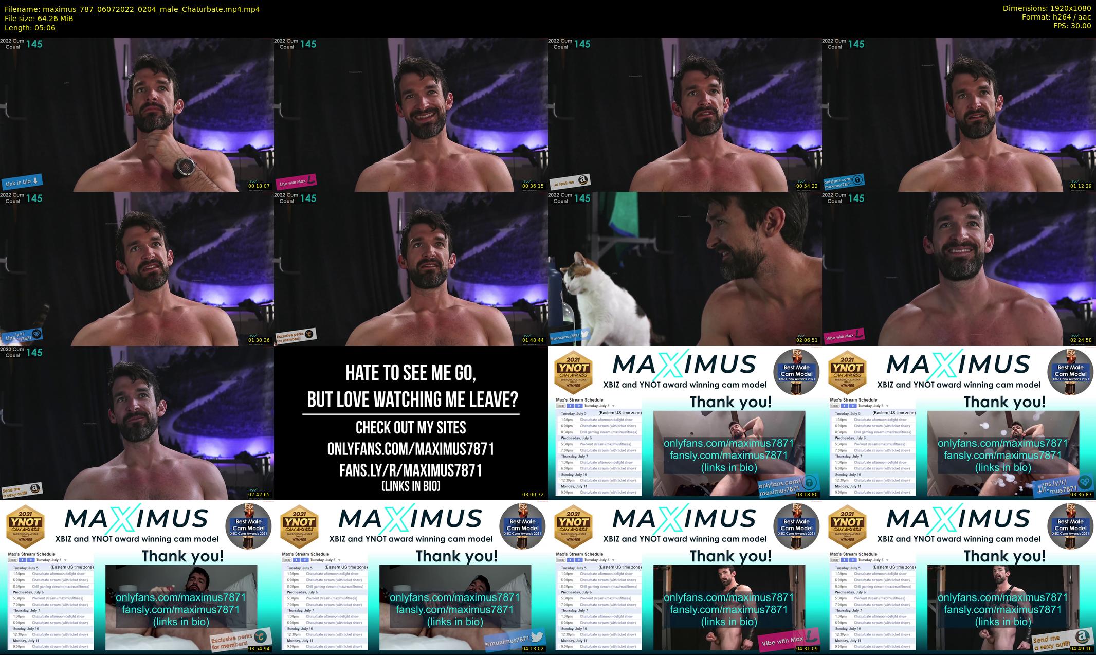 maximus_787 — 6 minute Chaturbate male cam show recording, 1080p, Jul 6, 2022