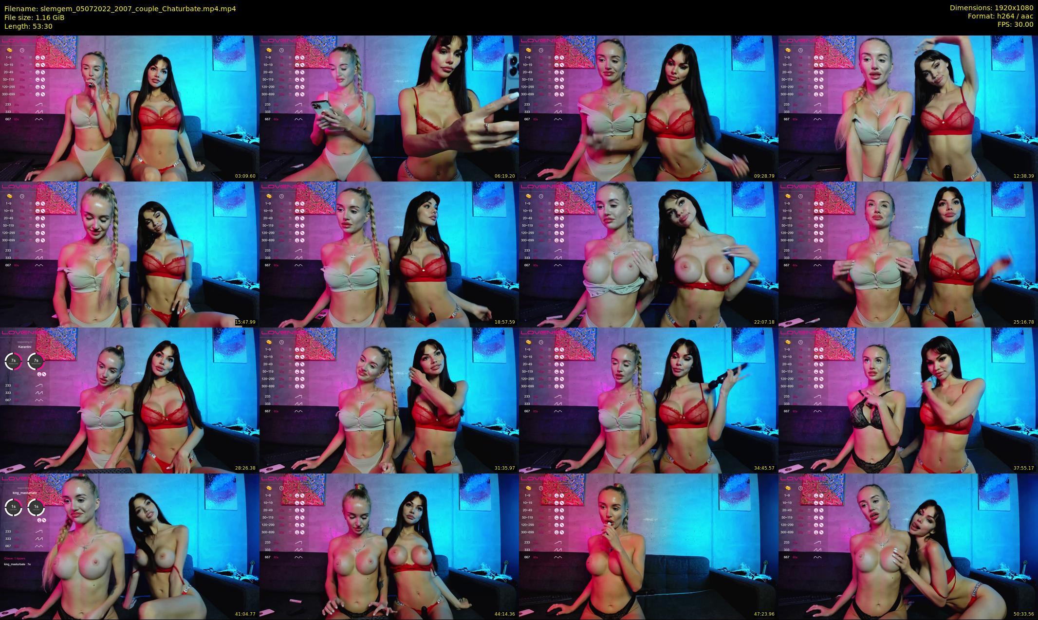 slemgem — 54 minute Chaturbate couple cam show recording, 1080p, Jul 5, 2022