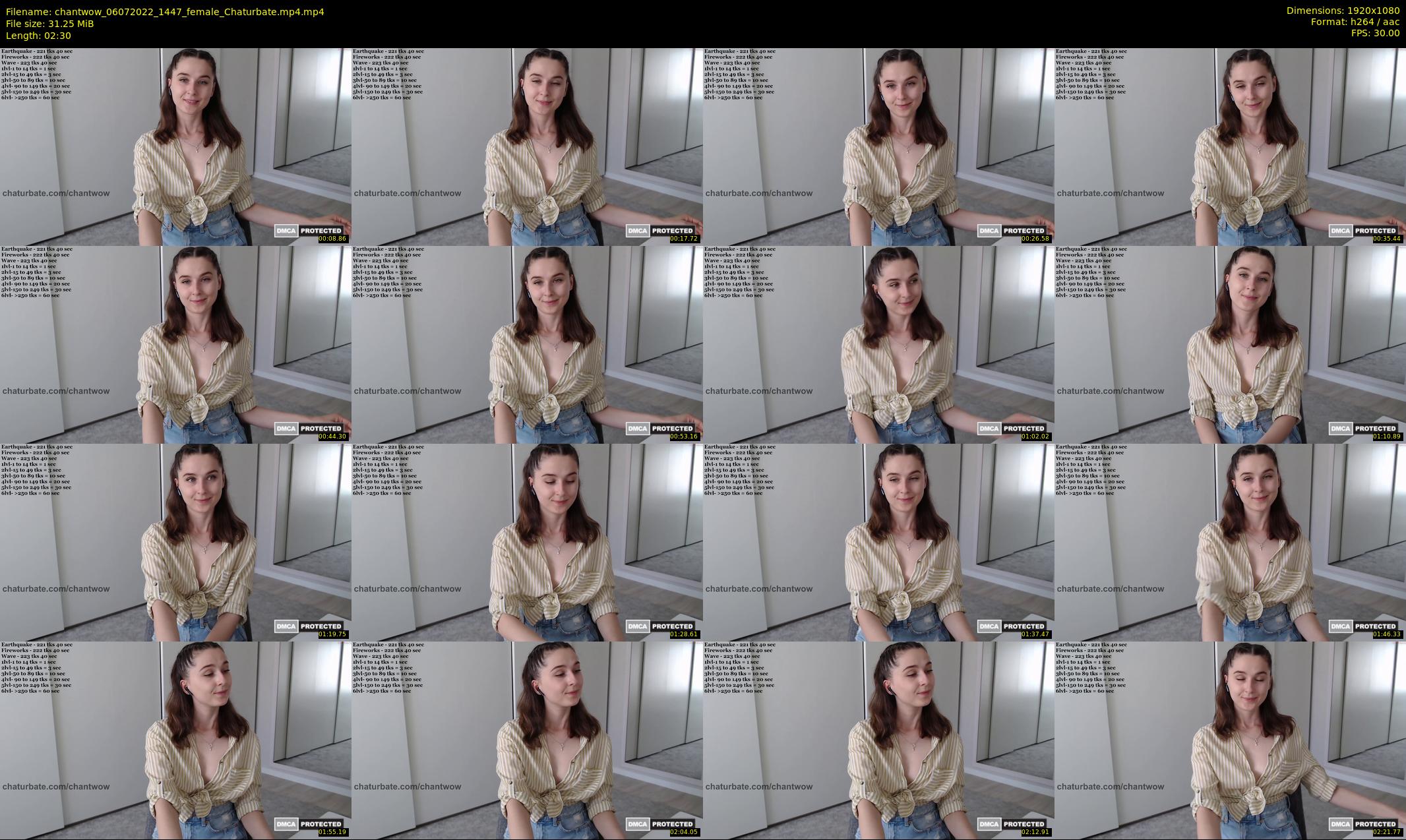 chantwow — 3 minute Chaturbate female cam show recording, 1080p, Jul 6, 2022