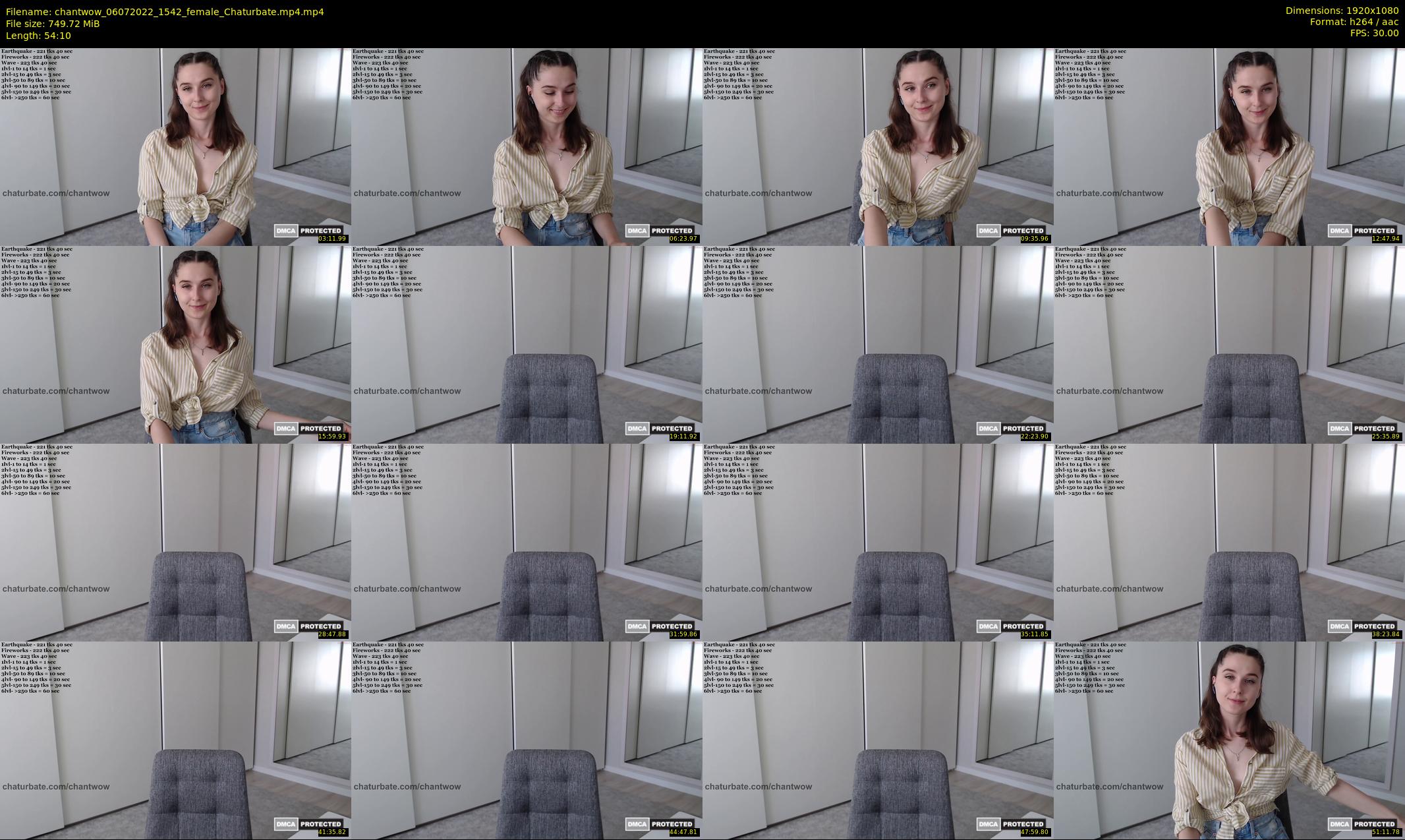 chantwow — 55 minute Chaturbate female cam show recording, 1080p, Jul 6, 2022