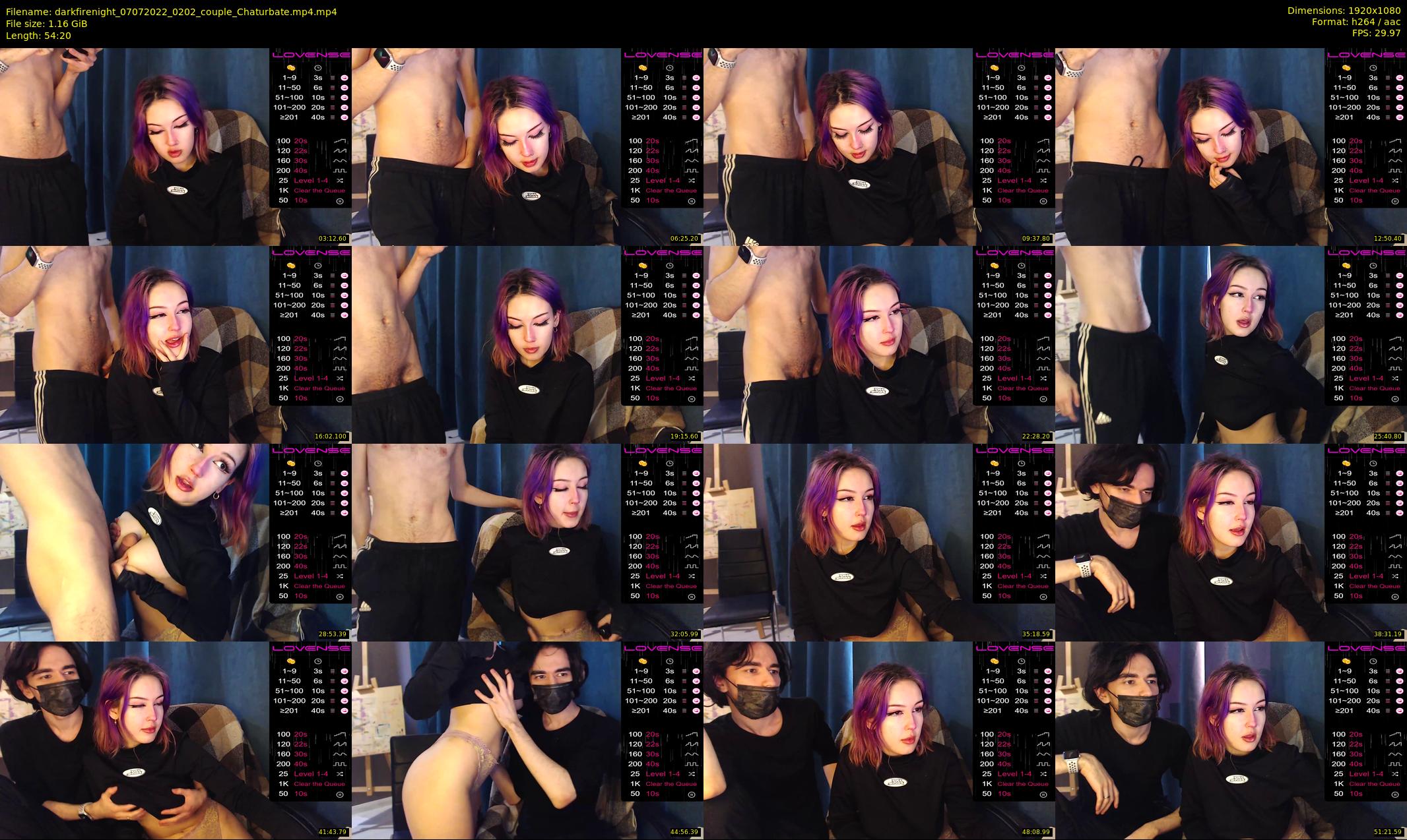 darkfirenight — 55 minute Chaturbate couple cam show recording, 1080p, Jul 7, 2022