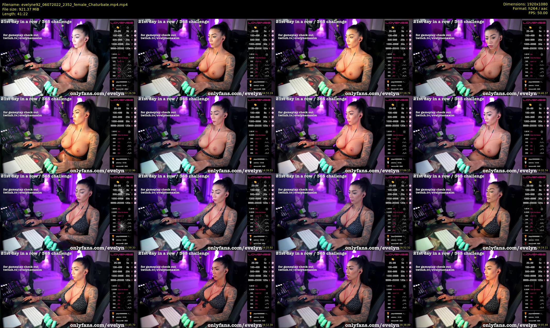 evelyne92 — 42 minute Chaturbate female cam show recording, 1080p, Jul 6, 2022