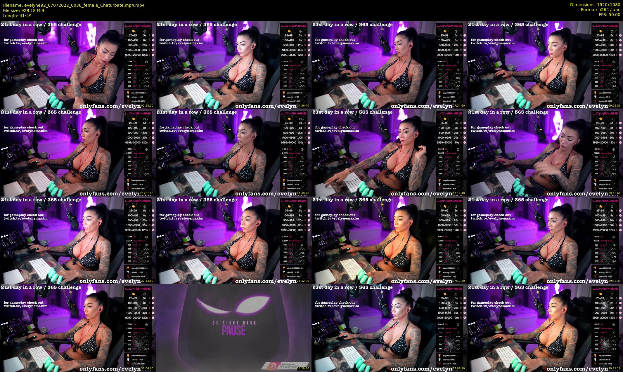 evelyne92 — 42 minute Chaturbate female cam show recording, 1080p, Jul 7, 2022