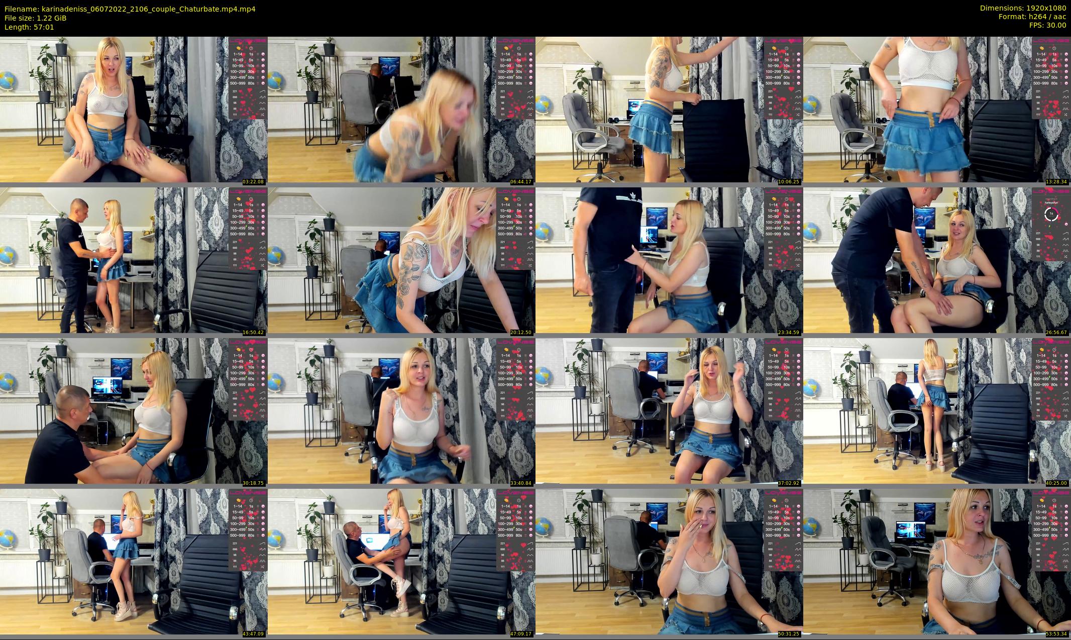 karinadeniss — 58 minute Chaturbate couple cam show recording, 1080p, Jul 6, 2022