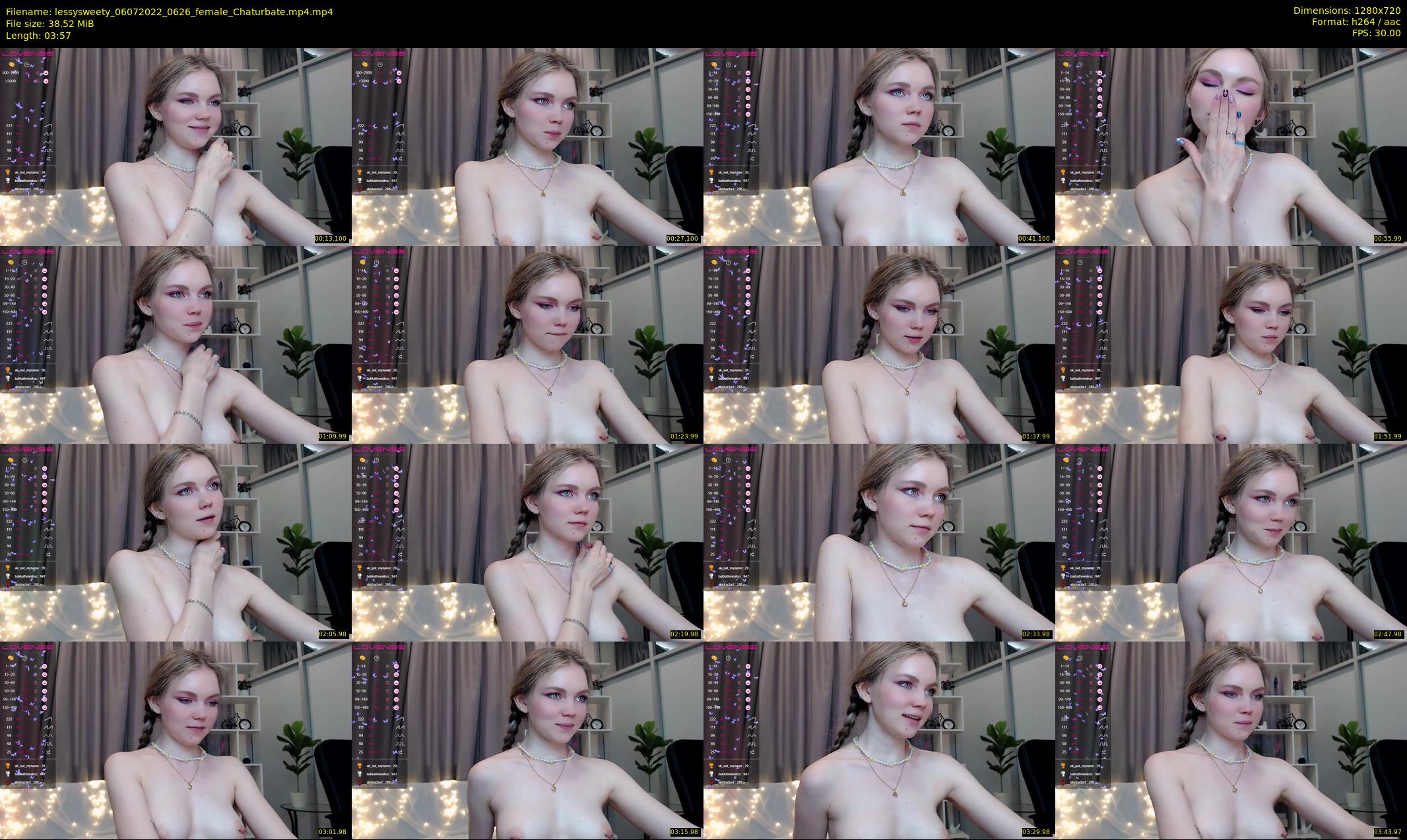 lessysweety — 4 minute Chaturbate female cam show recording, 720p, Jul 6, 2022