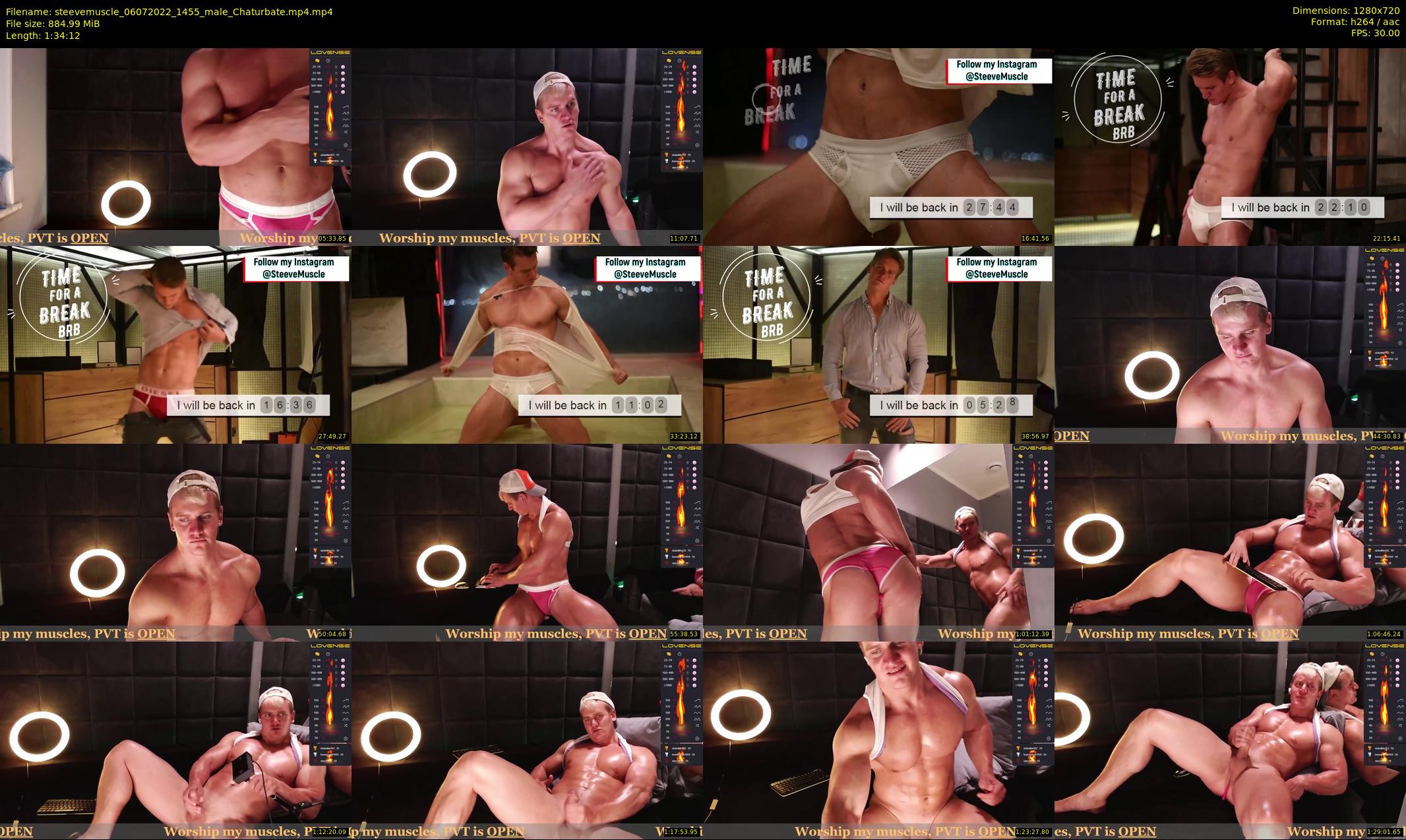 steevemuscle — 95 minute Chaturbate male cam show recording, 720p, Jul 6, 2022