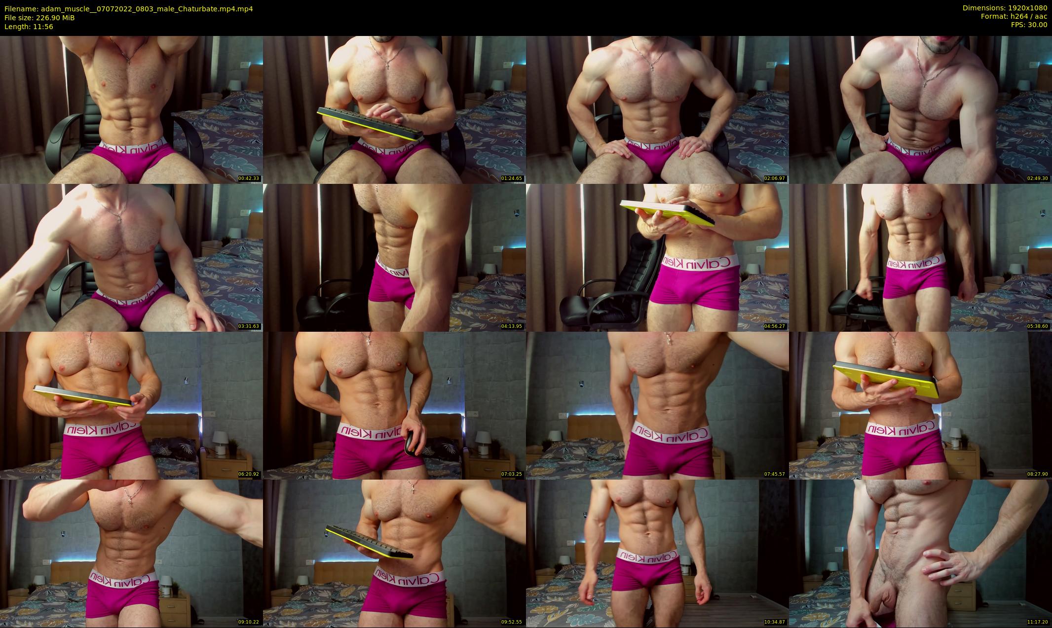 adam_muscle_ — 12 minute Chaturbate male cam show recording, 1080p, Jul 7, 2022