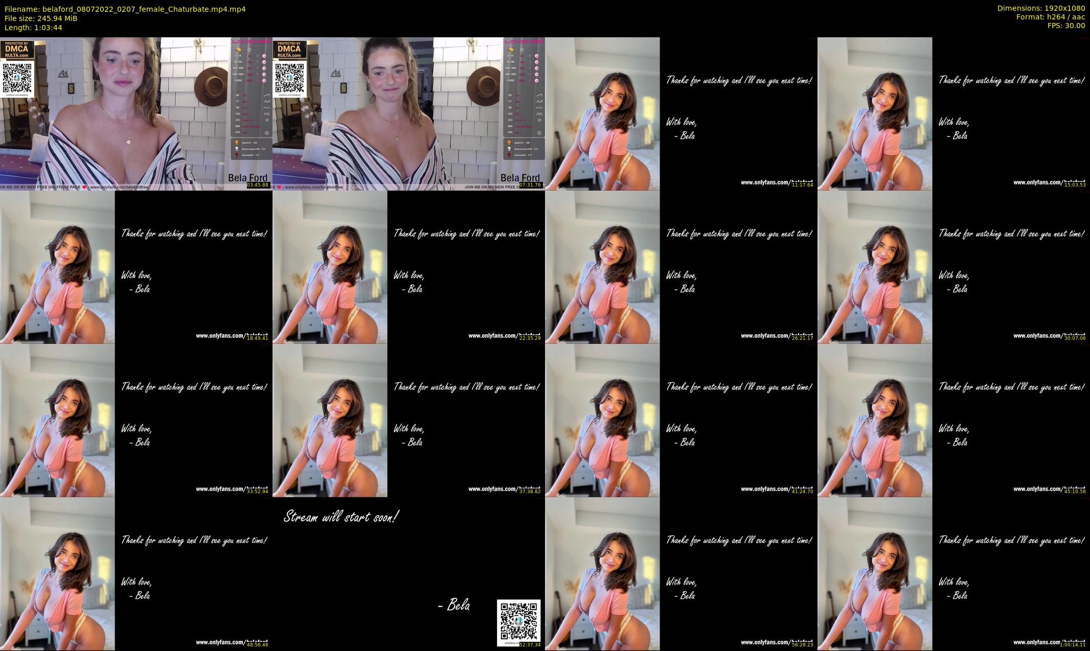 belaford — 64 minute Chaturbate female cam show recording, 1080p, Jul 8, 2022