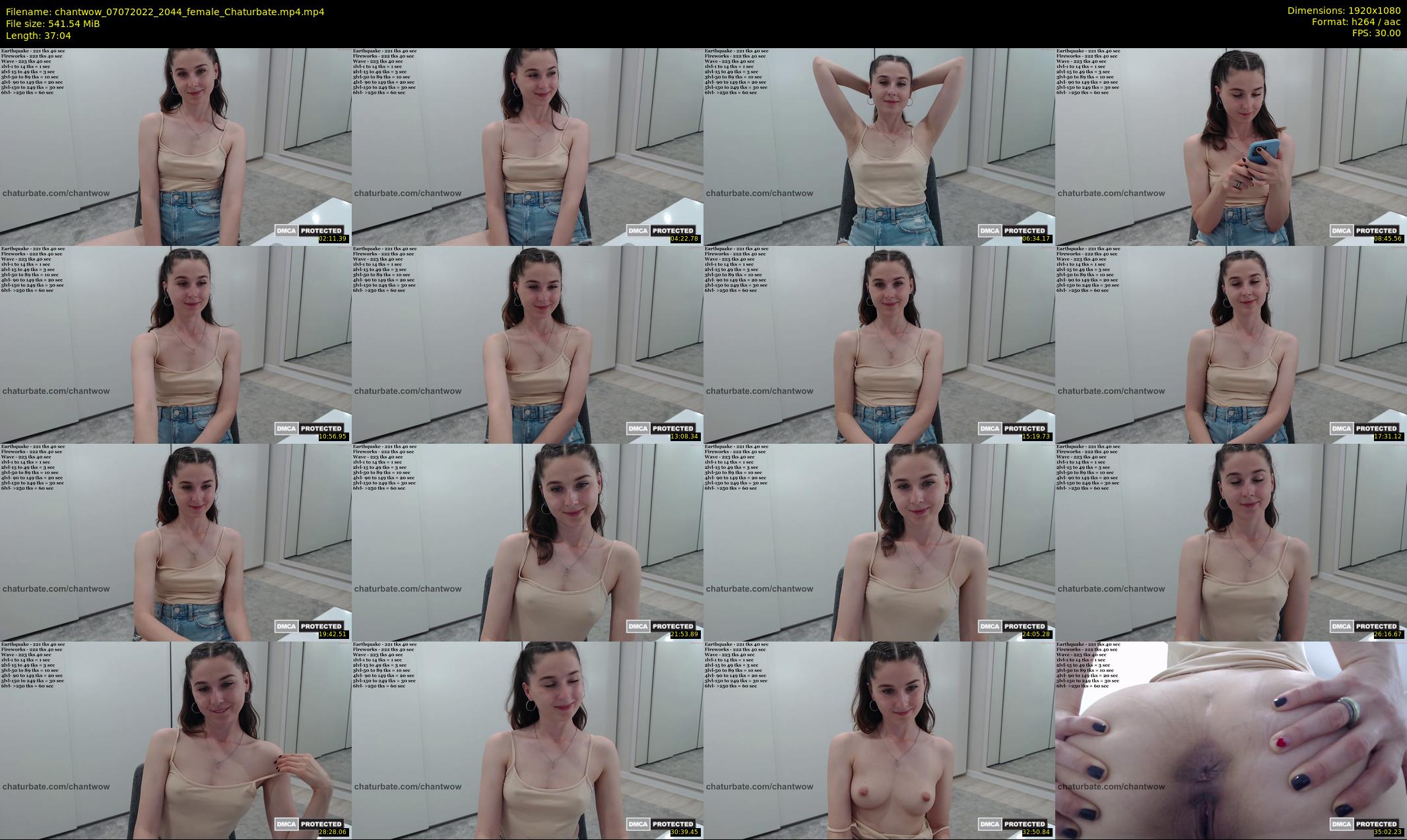 chantwow — 38 minute Chaturbate female cam show recording, 1080p, Jul 7, 2022