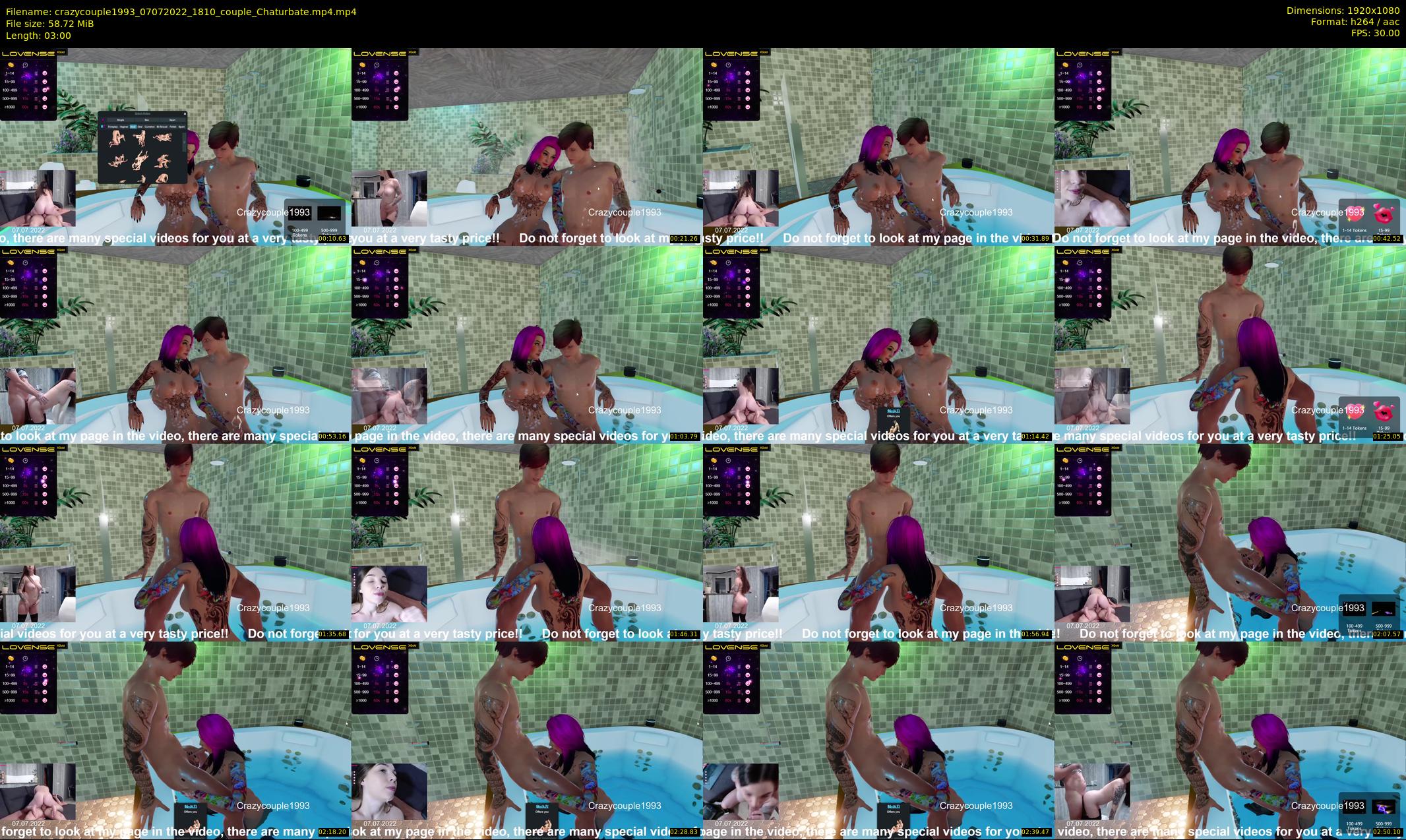 crazycouple1993 — 3 minute Chaturbate couple cam show recording, 1080p, Jul 7, 2022