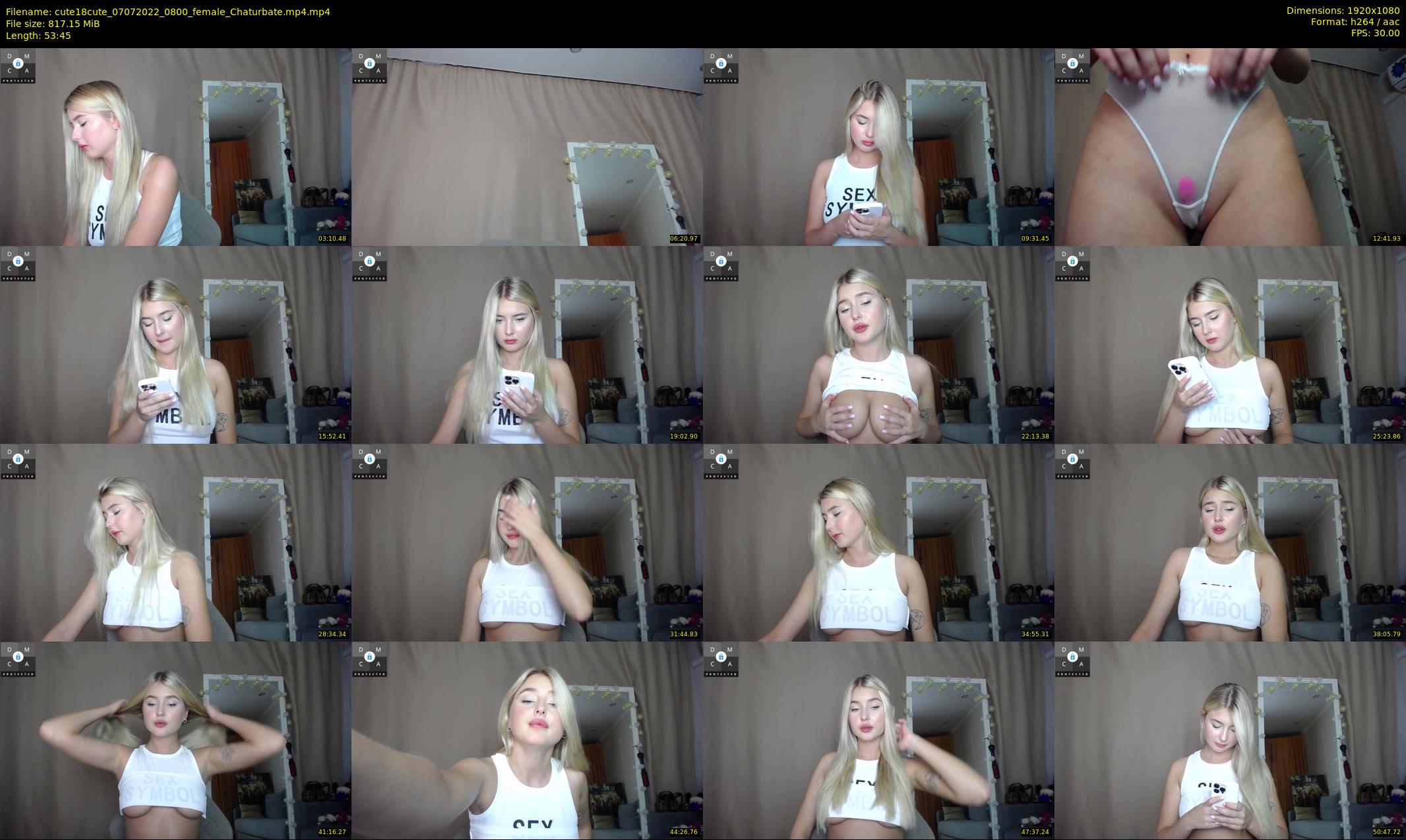 cute18cute — 54 minute Chaturbate female cam show recording, 1080p, Jul 7, 2022