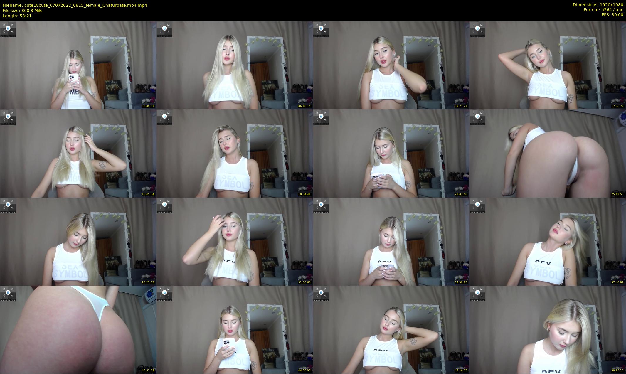 cute18cute — 54 minute Chaturbate female cam show recording, 1080p, Jul 7, 2022