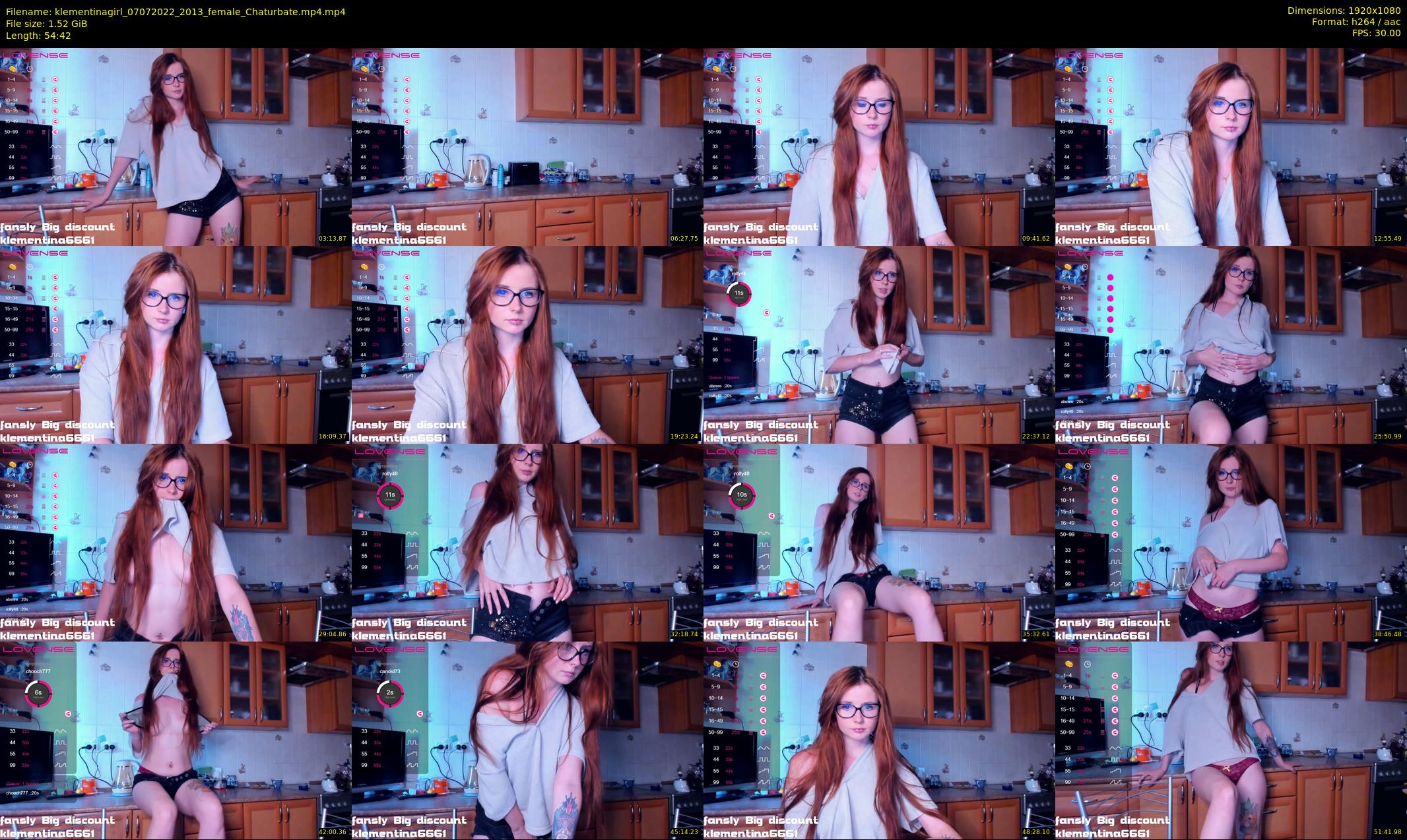 klementinagirl — 55 minute Chaturbate female cam show recording, 1080p, Jul 7, 2022