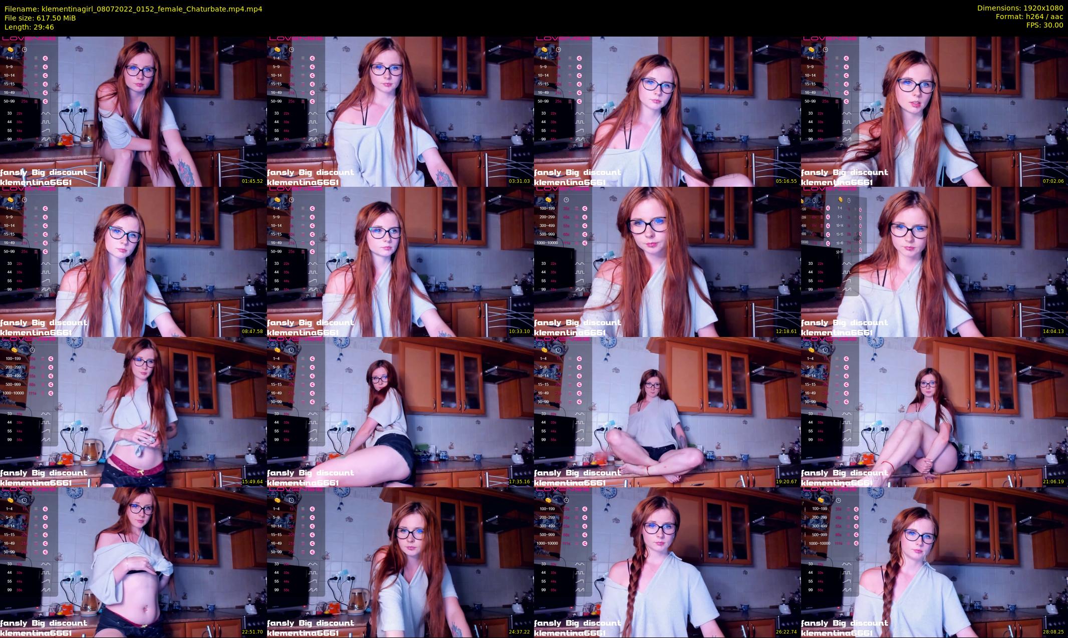 klementinagirl — 30 minute Chaturbate female cam show recording, 1080p, Jul 8, 2022