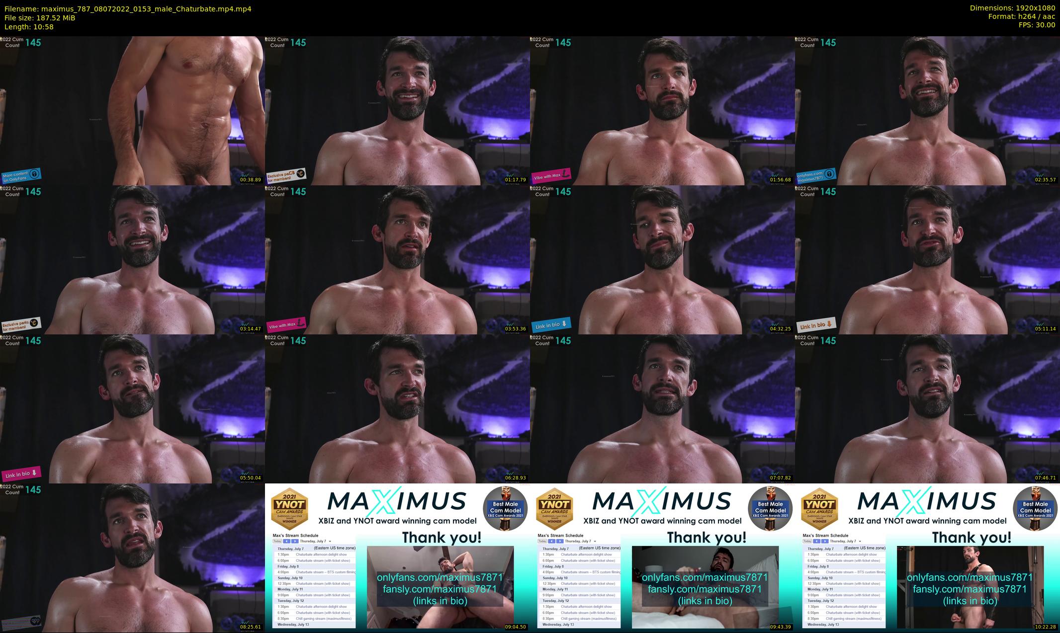 maximus_787 — 11 minute Chaturbate male cam show recording, 1080p, Jul 8, 2022