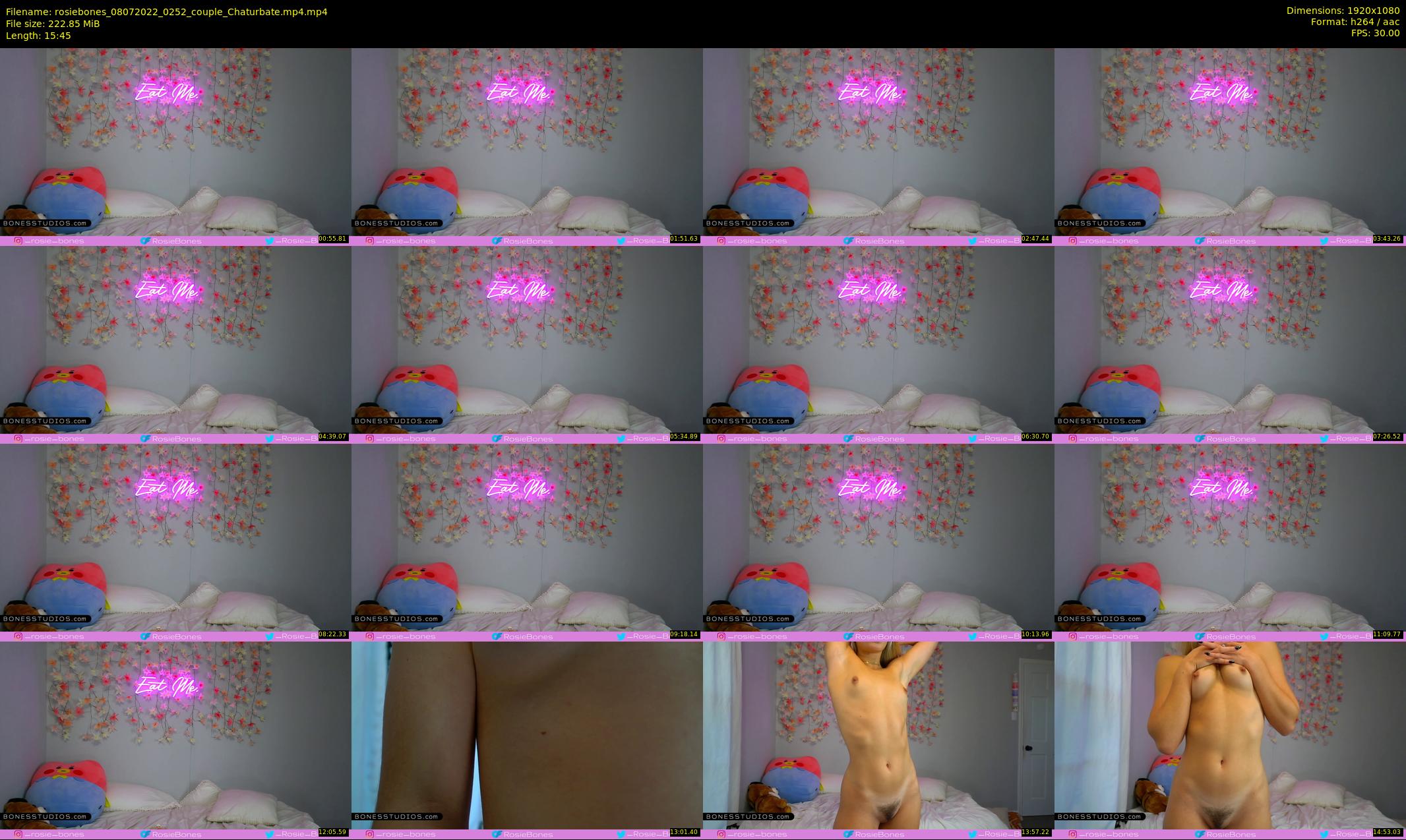rosiebones — 16 minute Chaturbate female cam show recording, 1080p, Jul 8, 2022
