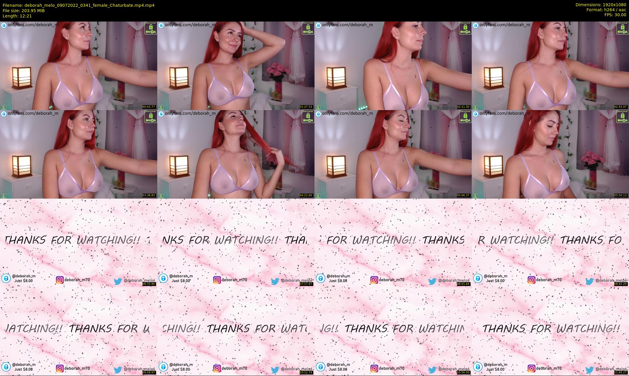 deborah_melo — 13 minute Chaturbate female cam show recording, 1080p, Jul 9, 2022