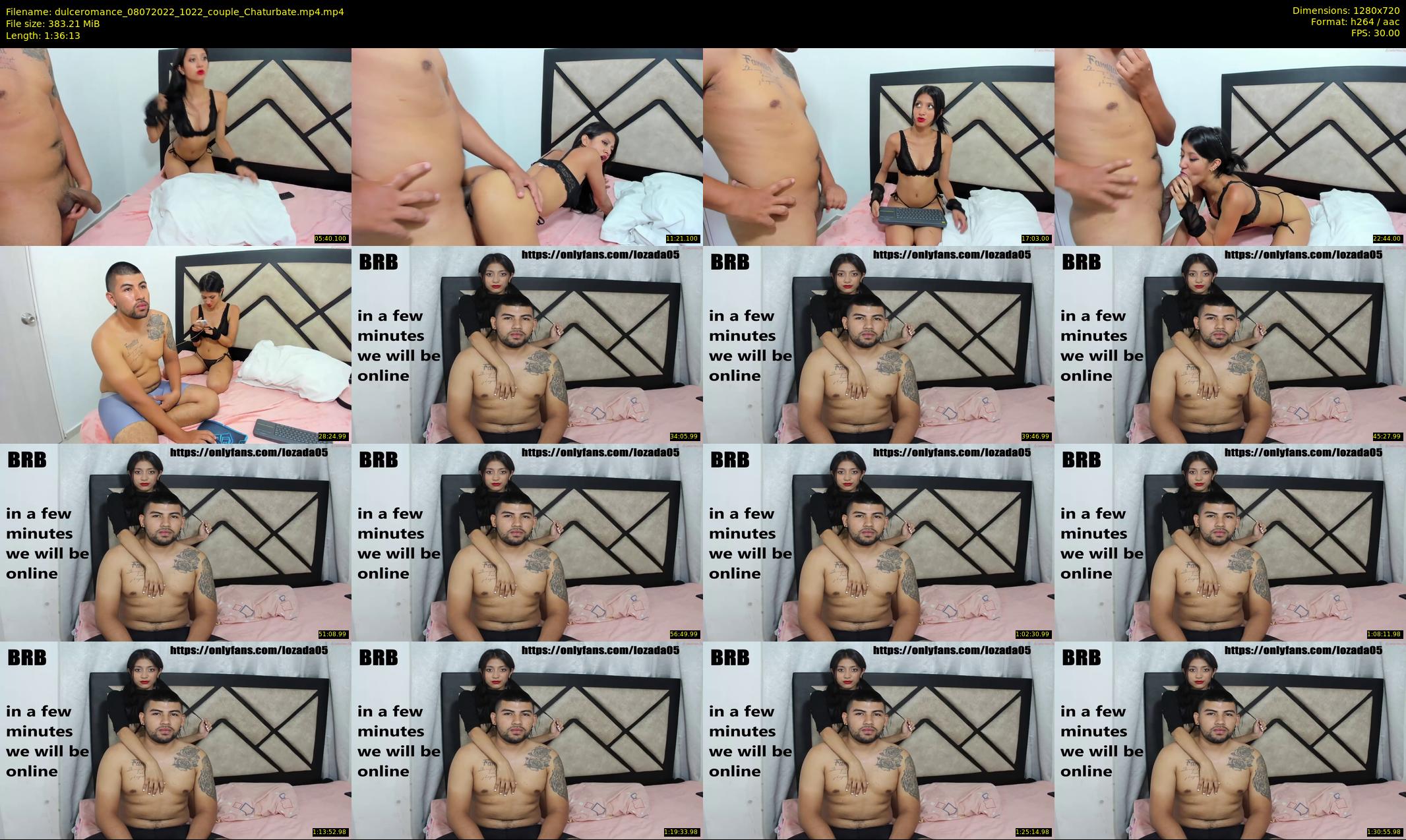 dulceromance — 97 minute Chaturbate couple cam show recording, 720p, Jul 8, 2022