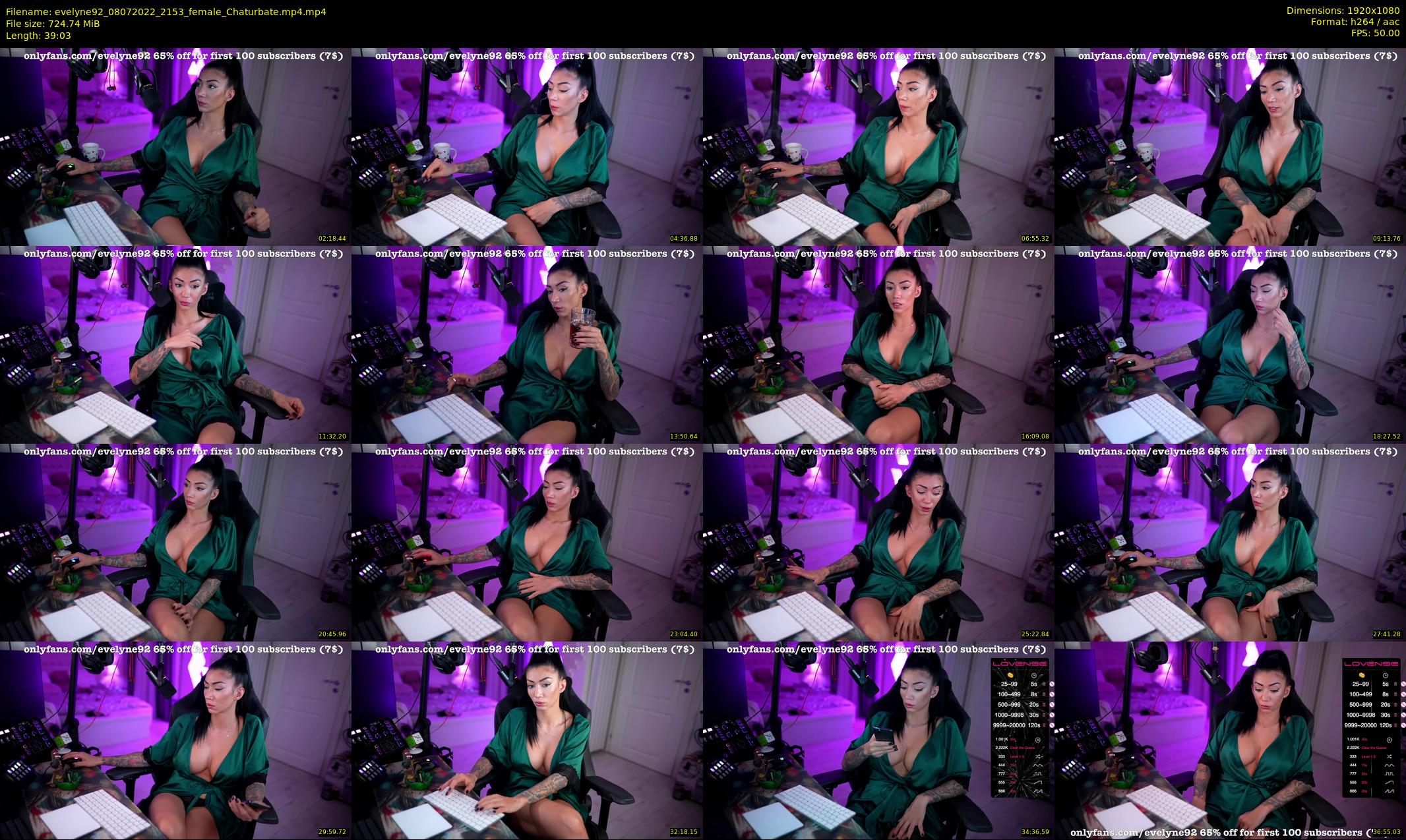 evelyne92 — 40 minute Chaturbate female cam show recording, 1080p, Jul 8, 2022