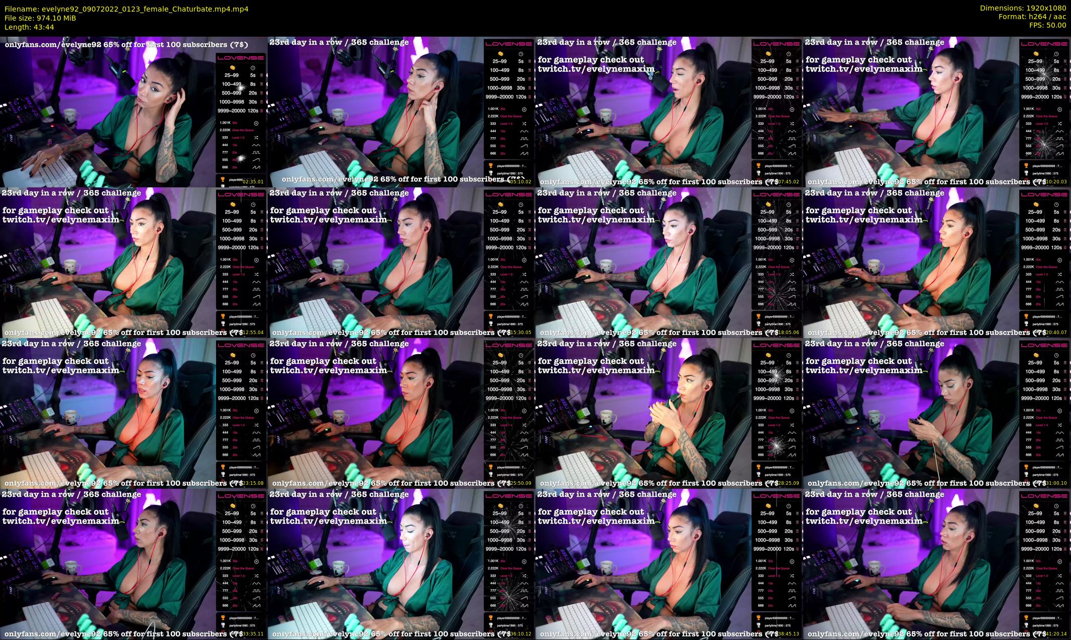 evelyne92 — 44 minute Chaturbate female cam show recording, 1080p, Jul 9, 2022