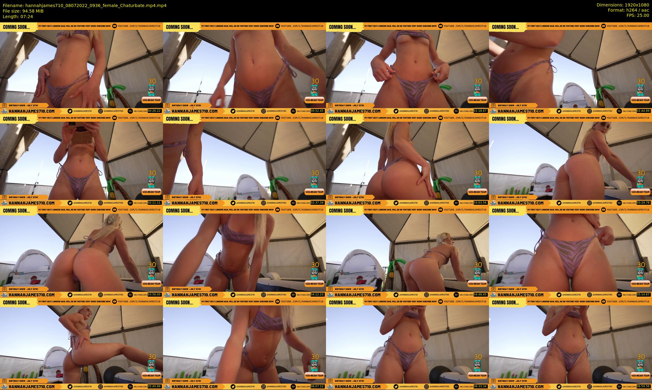 hannahjames710 — 8 minute Chaturbate female cam show recording, 1080p, Jul 8, 2022
