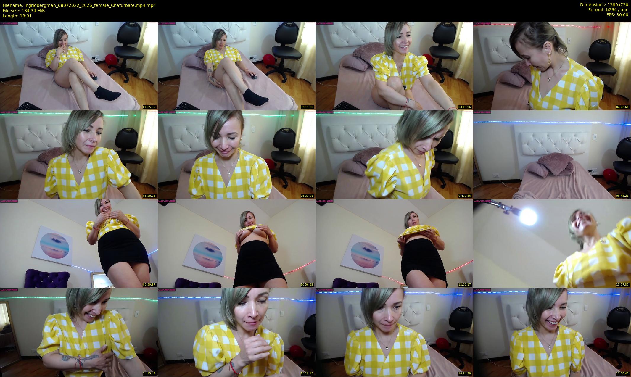 ingridbergman — 19 minute Chaturbate female cam show recording, 720p, Jul 8, 2022
