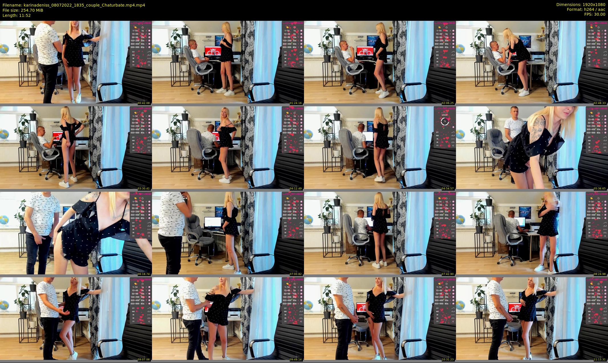 karinadeniss — 12 minute Chaturbate couple cam show recording, 1080p, Jul 8, 2022