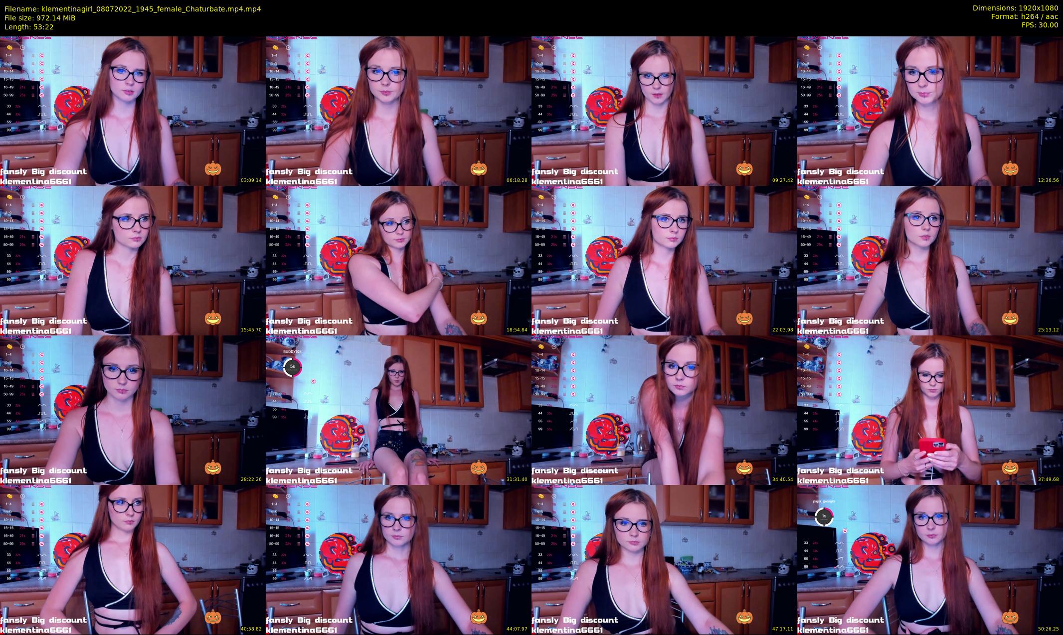 klementinagirl — 54 minute Chaturbate female cam show recording, 1080p, Jul 8, 2022