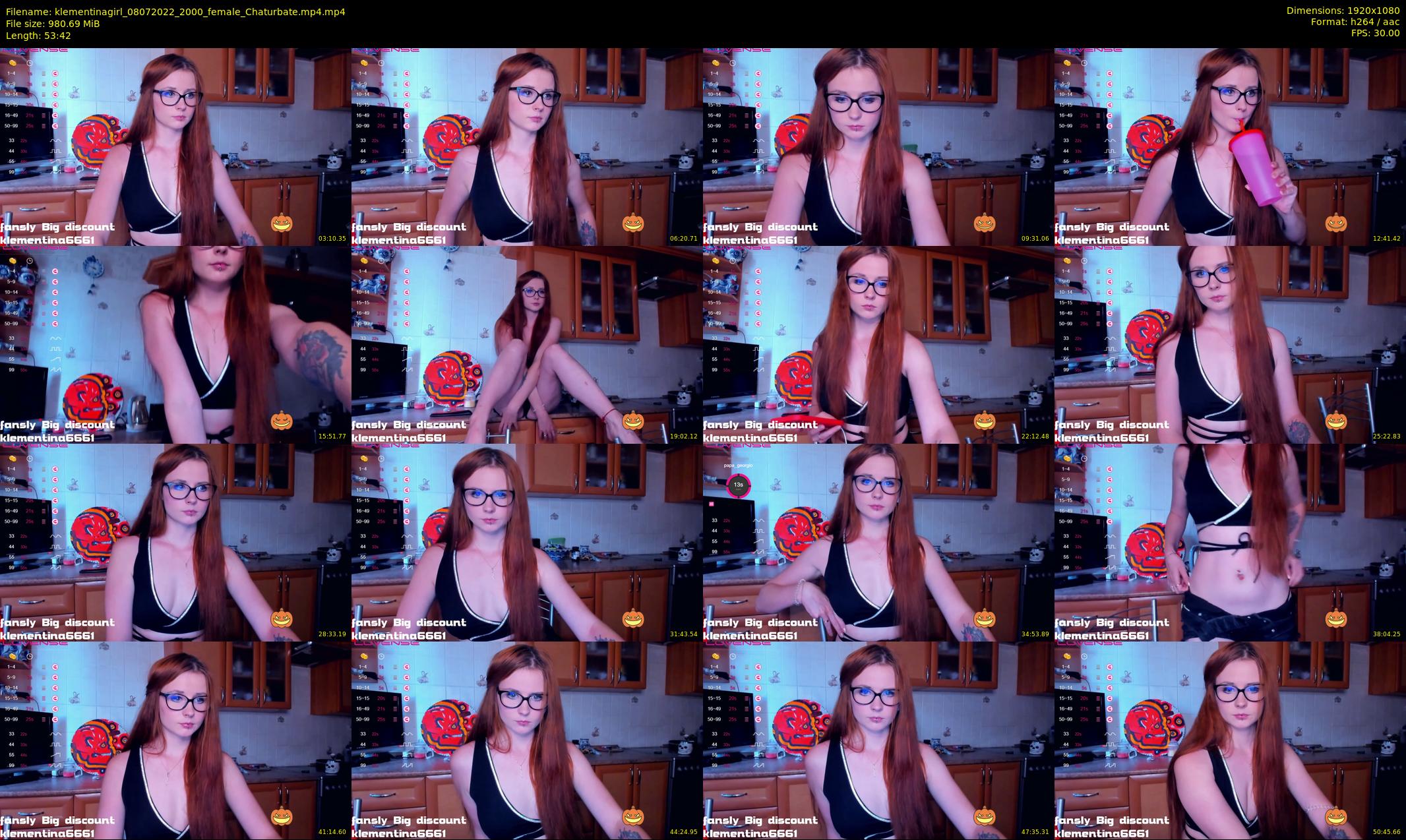 klementinagirl — 54 minute Chaturbate female cam show recording, 1080p, Jul 8, 2022
