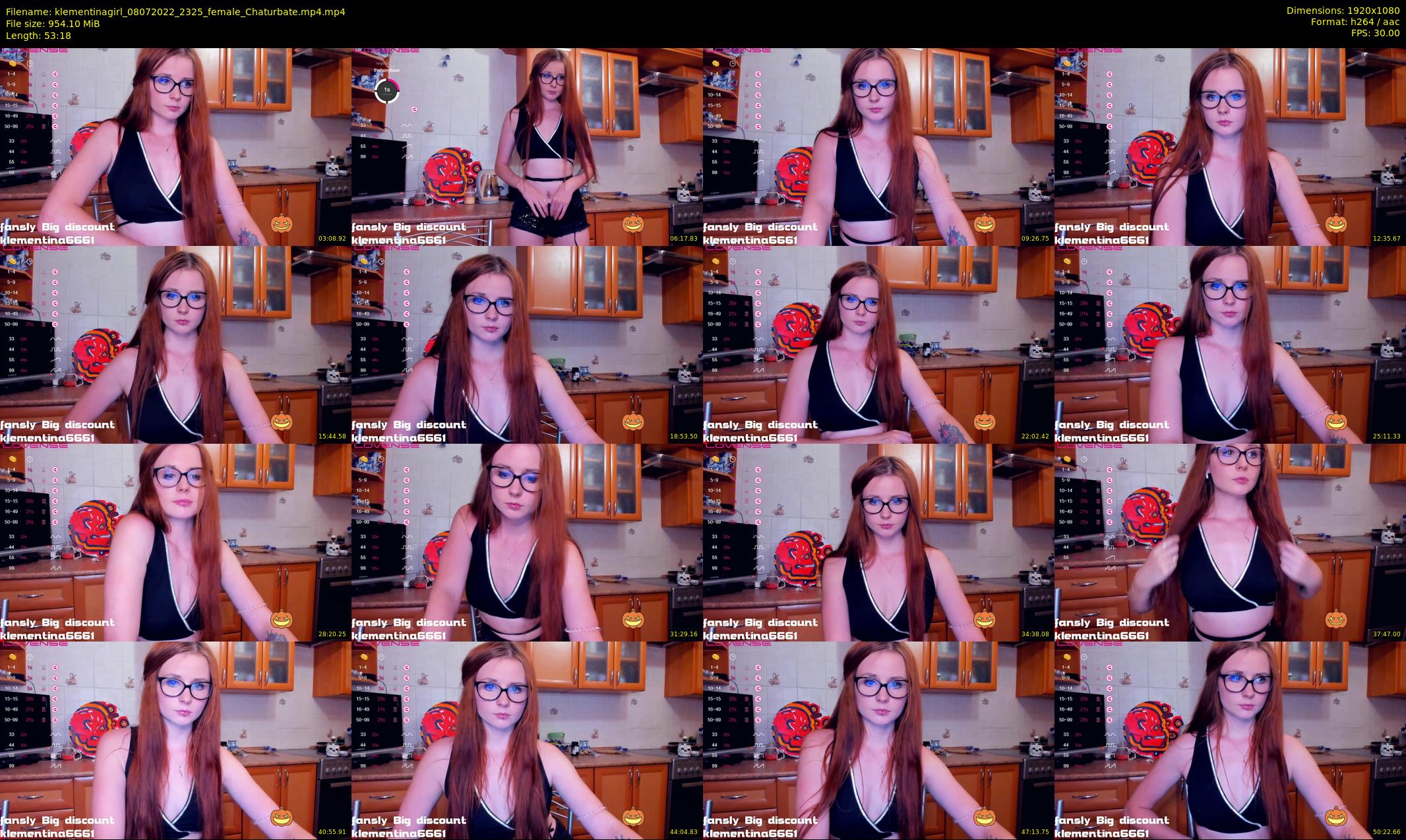 klementinagirl — 54 minute Chaturbate female cam show recording, 1080p, Jul 8, 2022