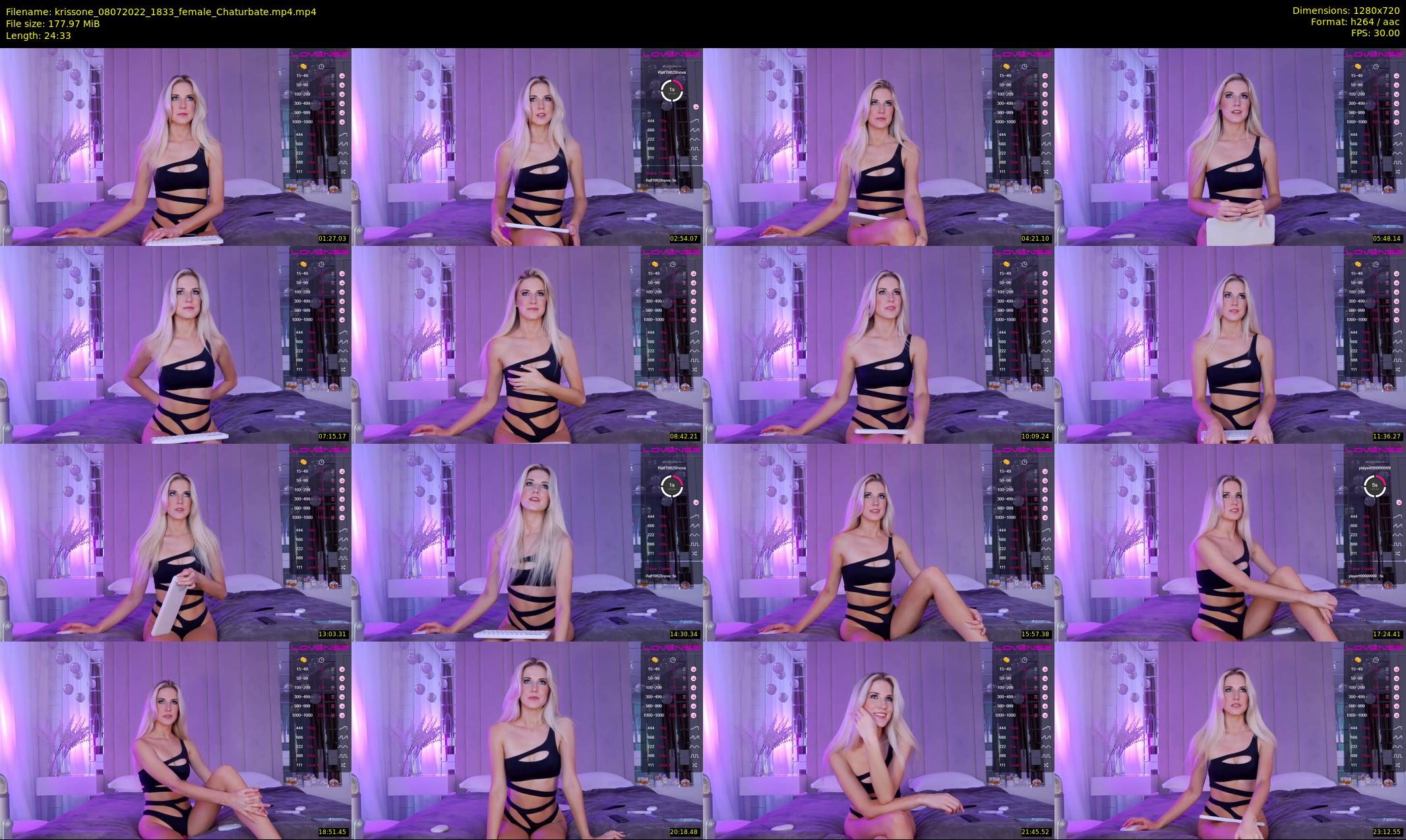krissone — 25 minute Chaturbate female cam show recording, 720p, Jul 8, 2022