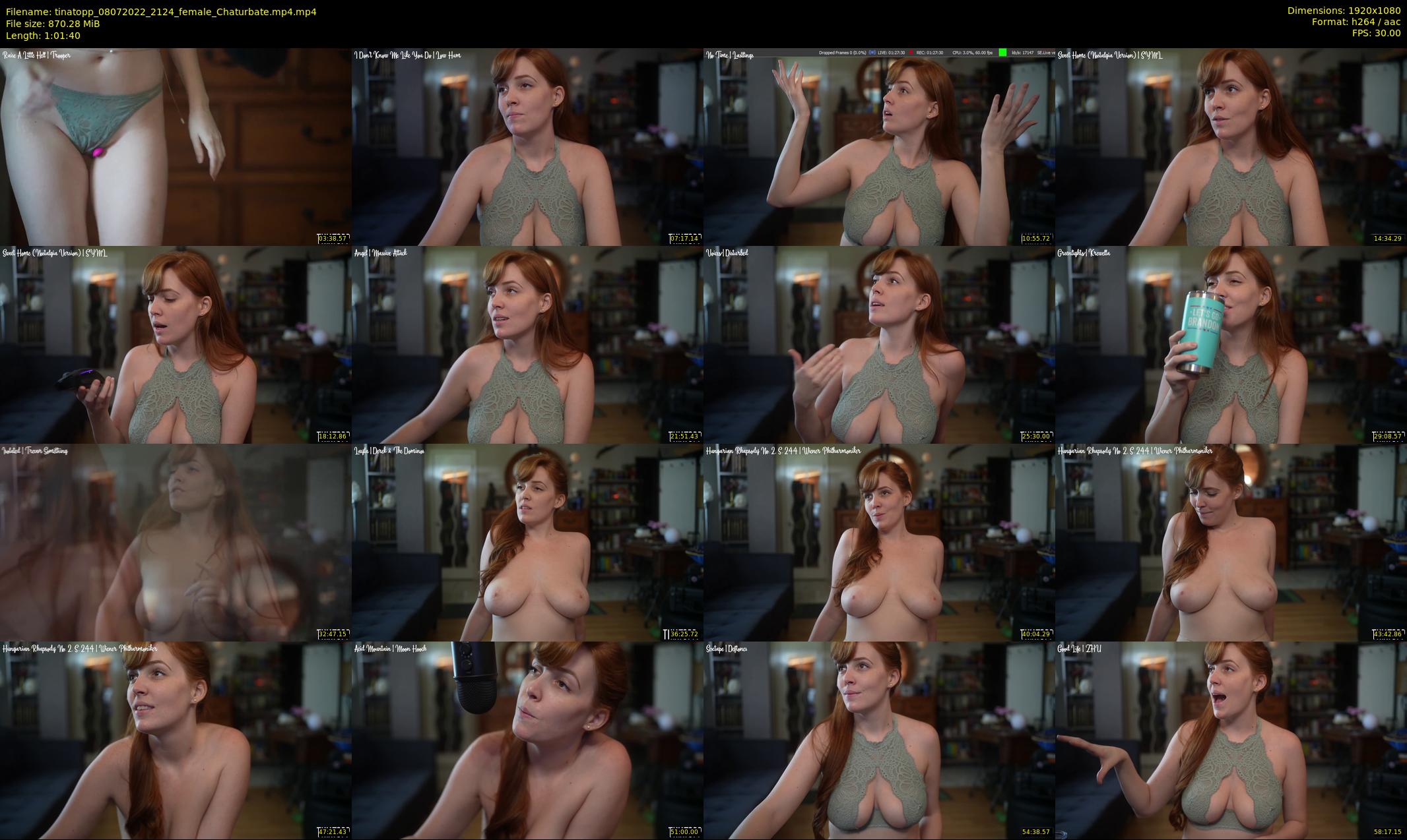 tinatopp — 62 minute Chaturbate female cam show recording, 1080p, Jul 8, 2022