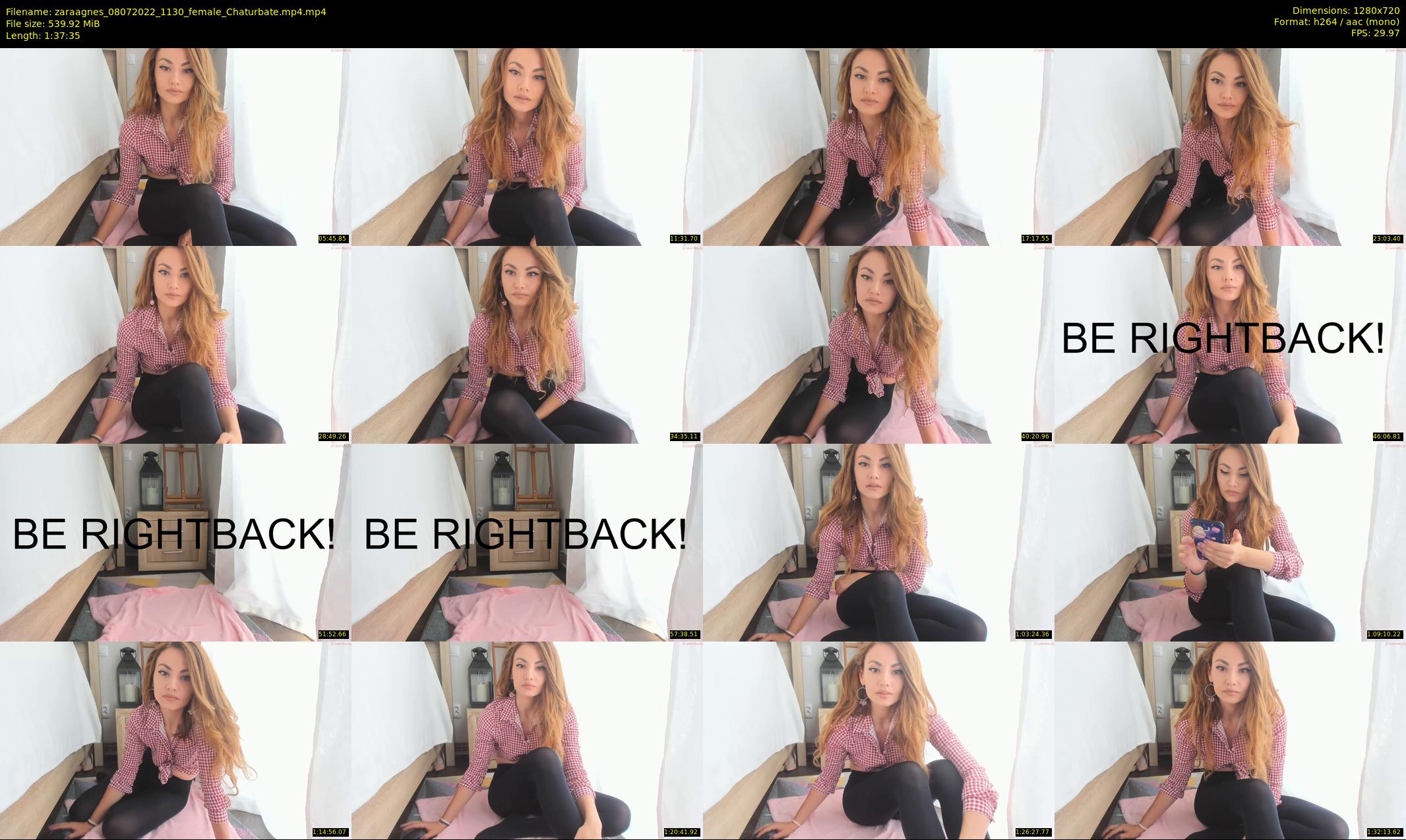 zaraagnes — 98 minute Chaturbate female cam show recording, 720p, Jul 8, 2022