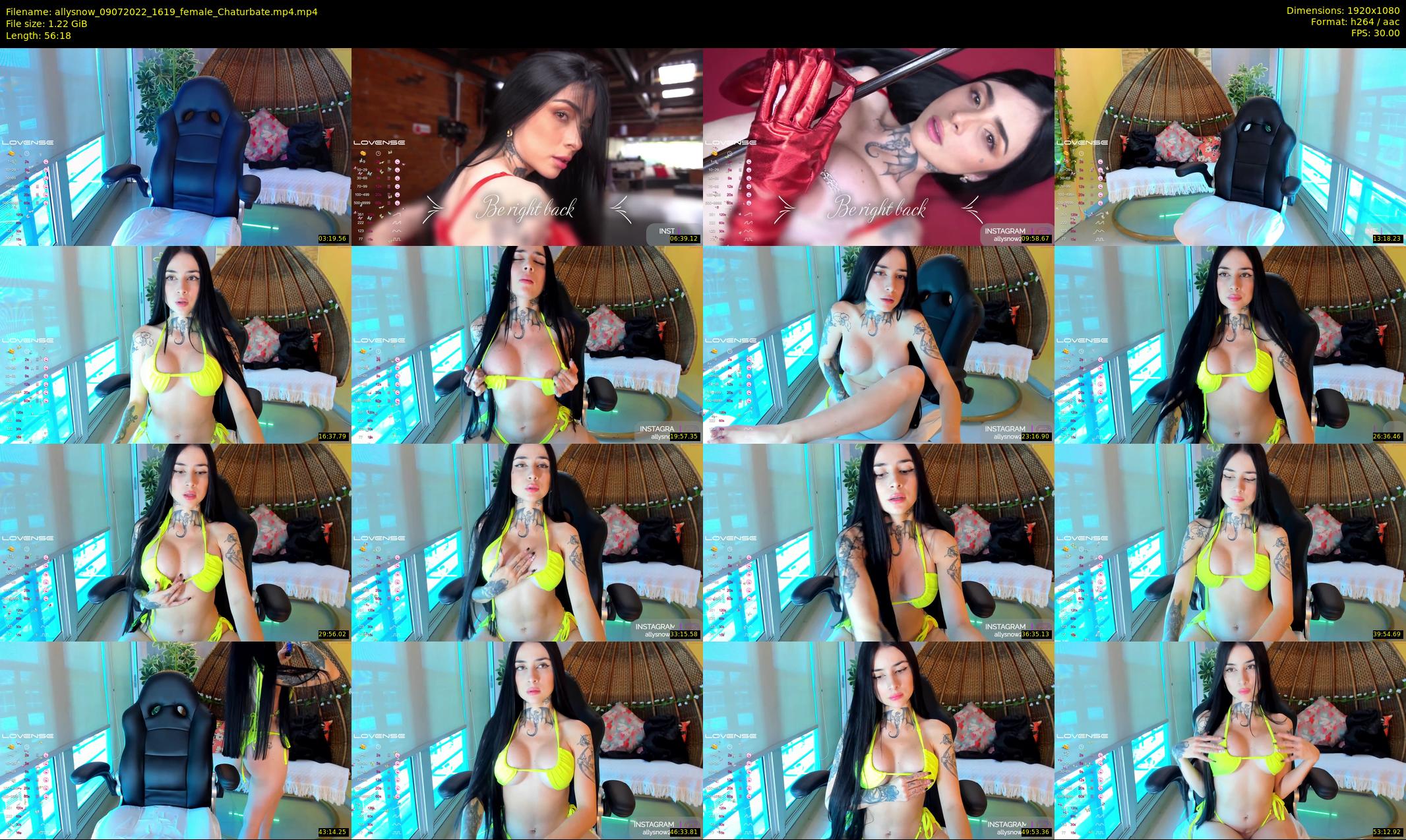 allysnow — 57 minute Chaturbate female cam show recording, 1080p, Jul 9, 2022