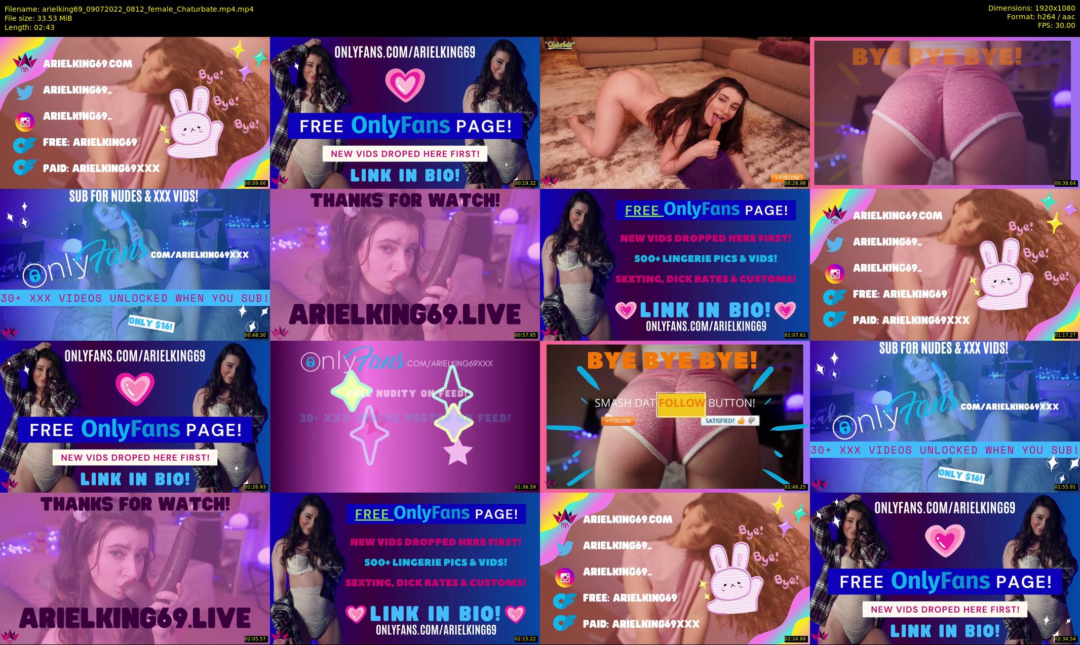 arielking69 — 3 minute Chaturbate female cam show recording, 1080p, Jul 9, 2022