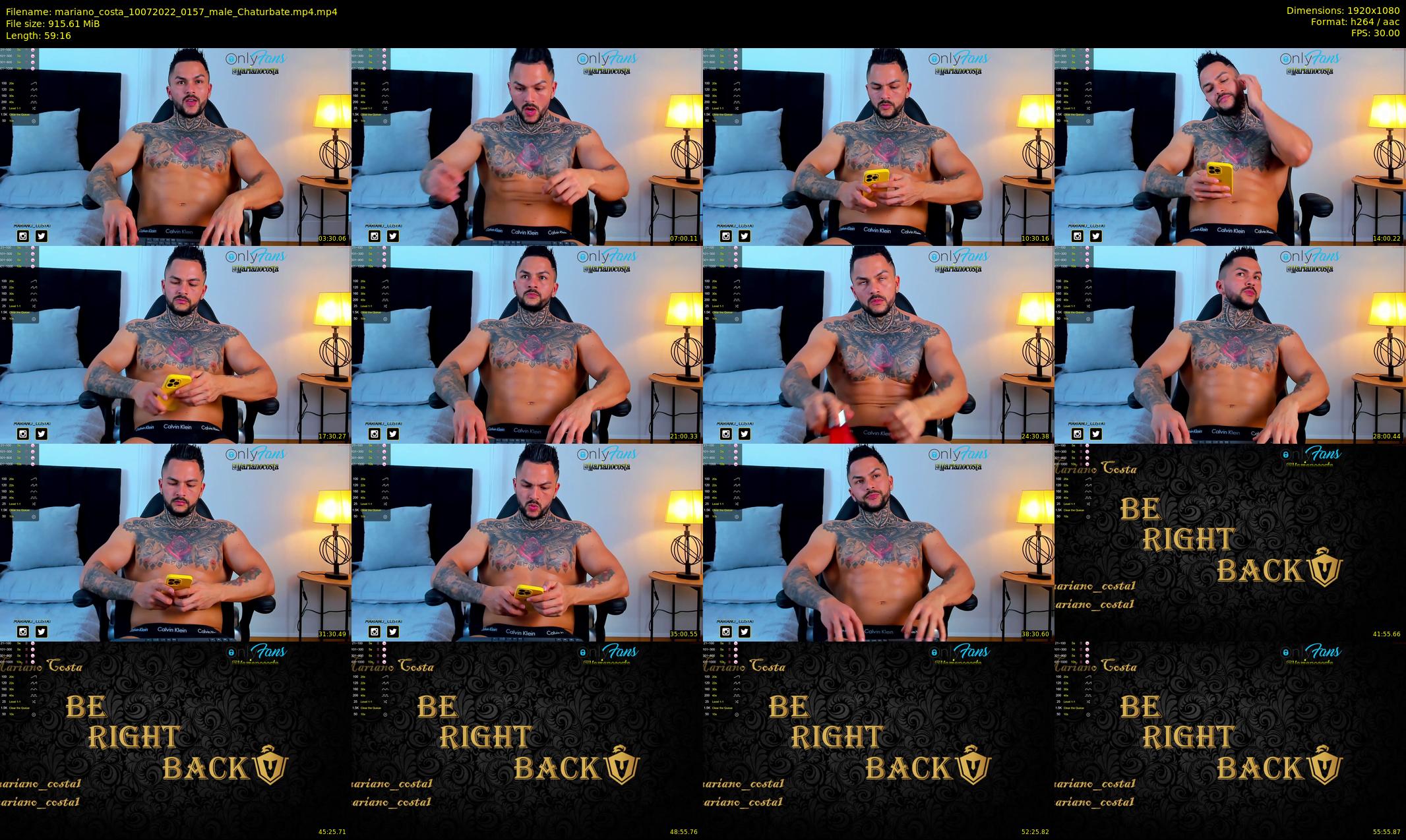 mariano_costa — 60 minute Chaturbate male cam show recording, 1080p, Jul 10, 2022