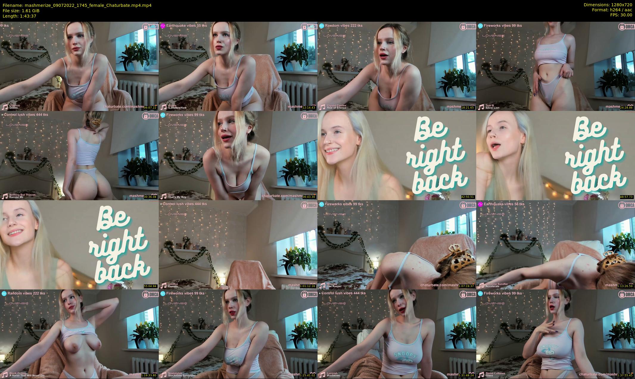 mashmerize — 104 minute Chaturbate female cam show recording, 720p, Jul 9, 2022