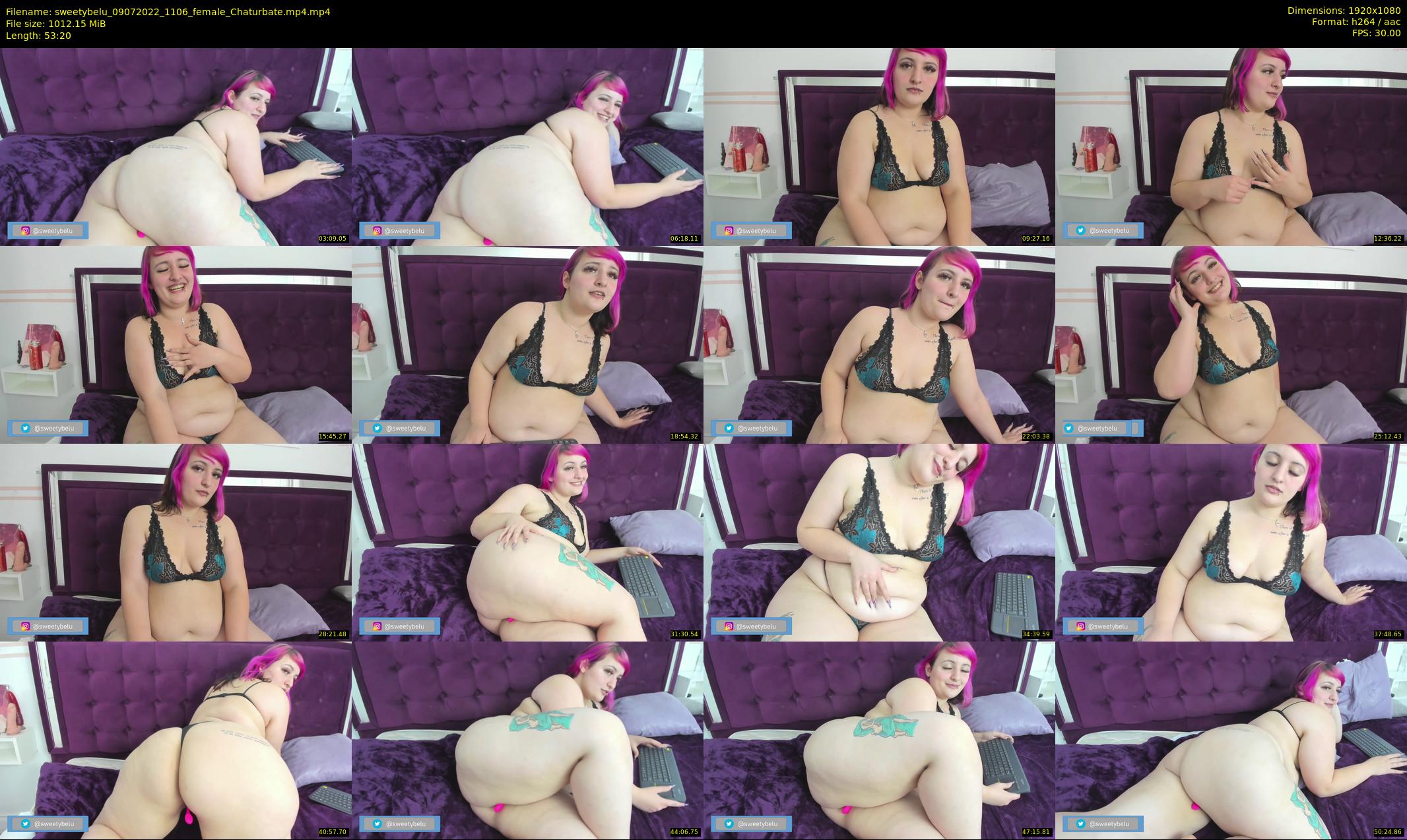 sweetybelu — 54 minute Chaturbate female cam show recording, 1080p, Jul 9, 2022