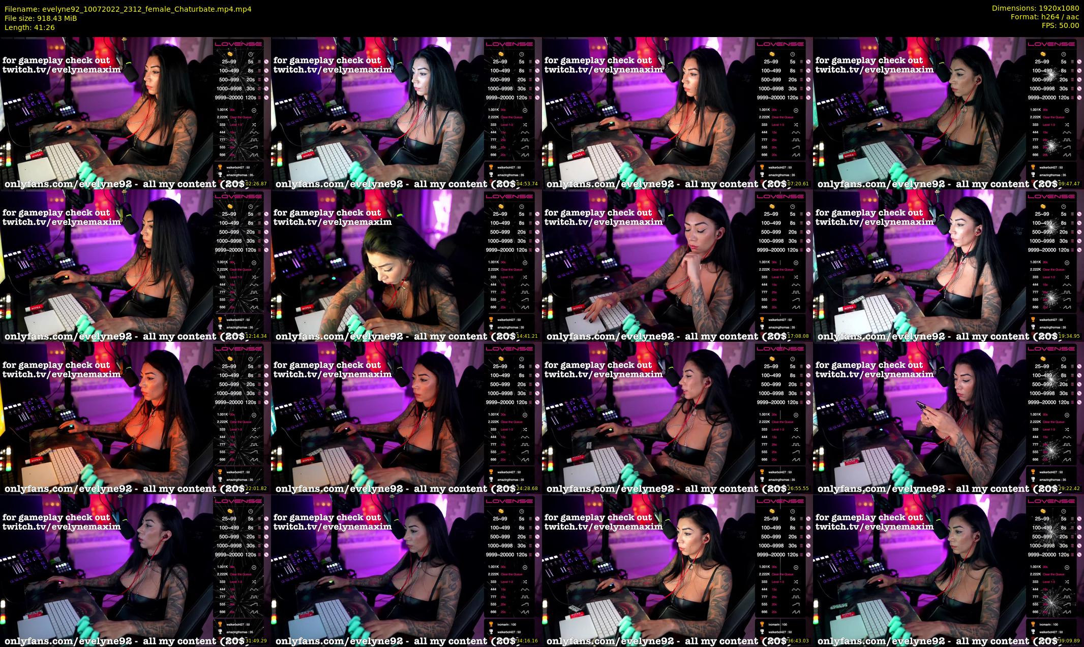 evelyne92 — 42 minute Chaturbate female cam show recording, 1080p, Jul 10, 2022