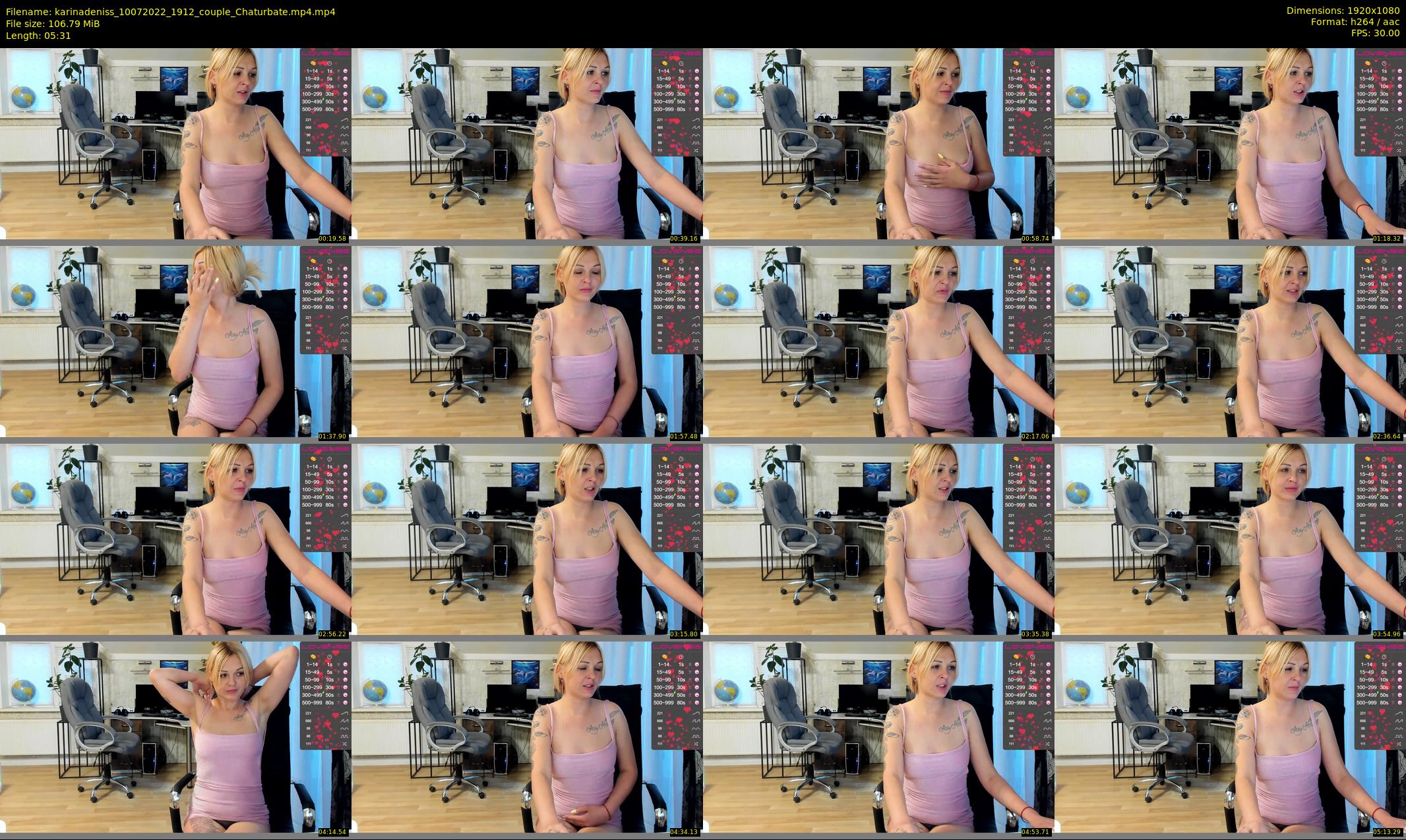 karinadeniss — 6 minute Chaturbate couple cam show recording, 1080p, Jul 10, 2022