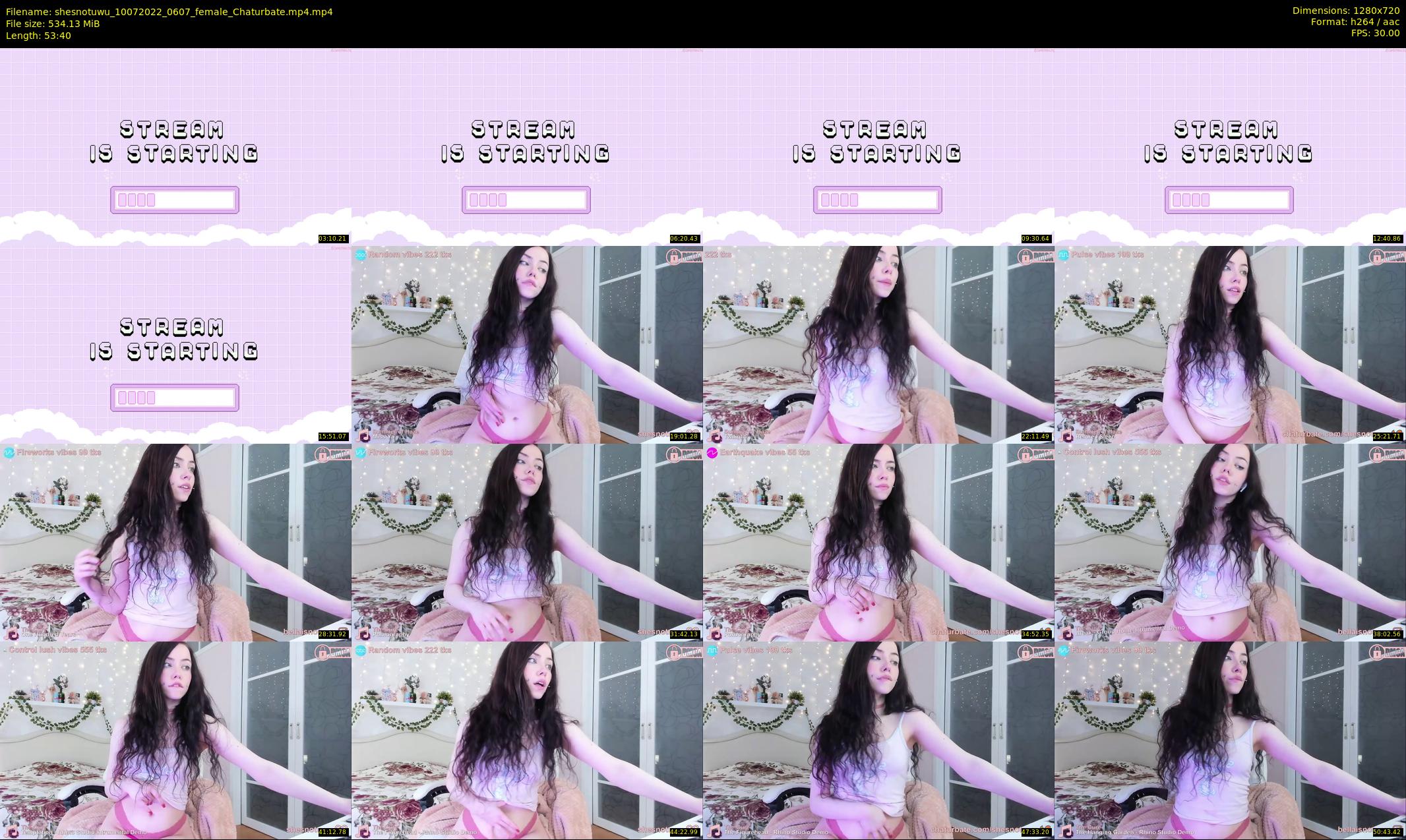 shesnotuwu — 54 minute Chaturbate female cam show recording, 720p, Jul 10, 2022