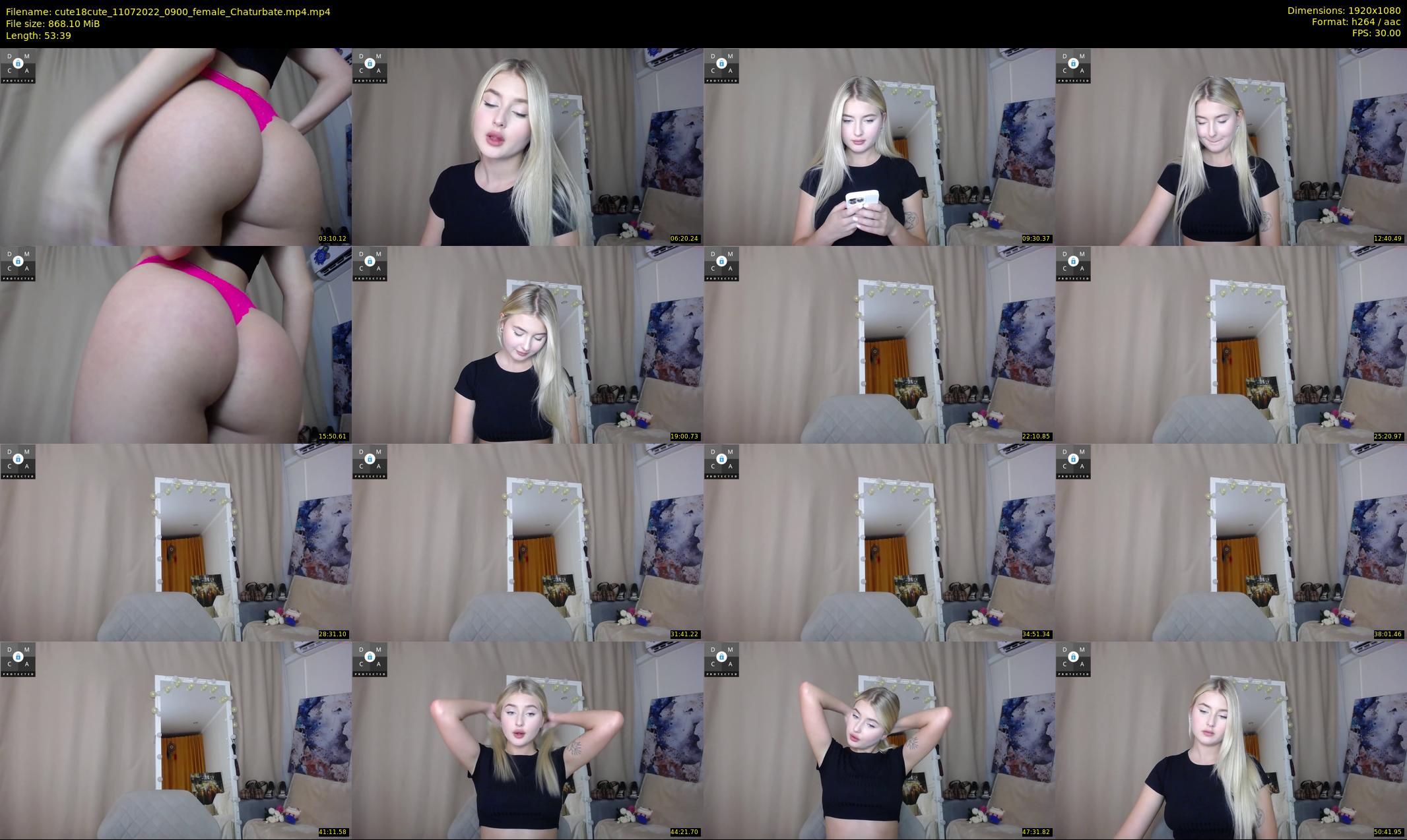 cute18cute — 54 minute Chaturbate female cam show recording, 1080p, Jul 11, 2022
