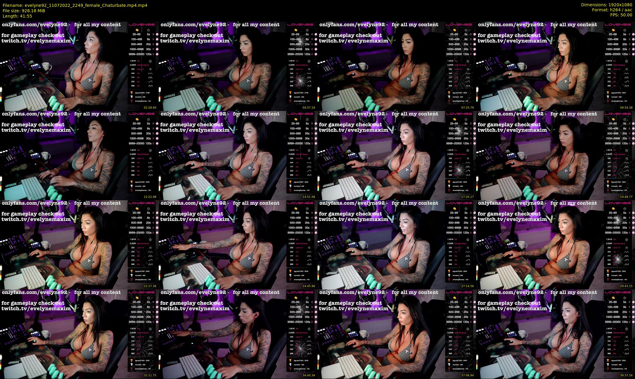 evelyne92 — 42 minute Chaturbate female cam show recording, 1080p, Jul 11, 2022