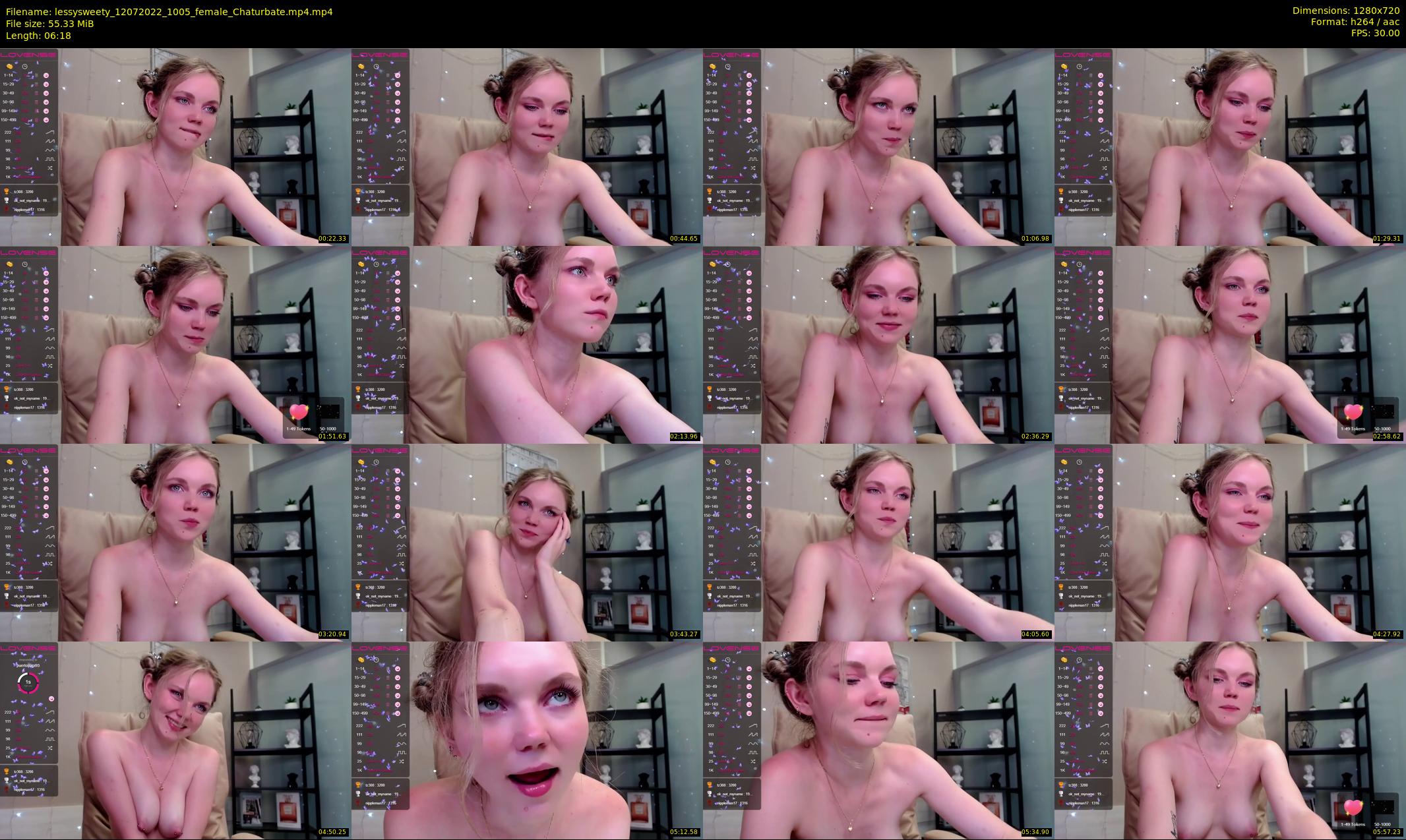 lessysweety — 7 minute Chaturbate female cam show recording, 720p, Jul 12, 2022