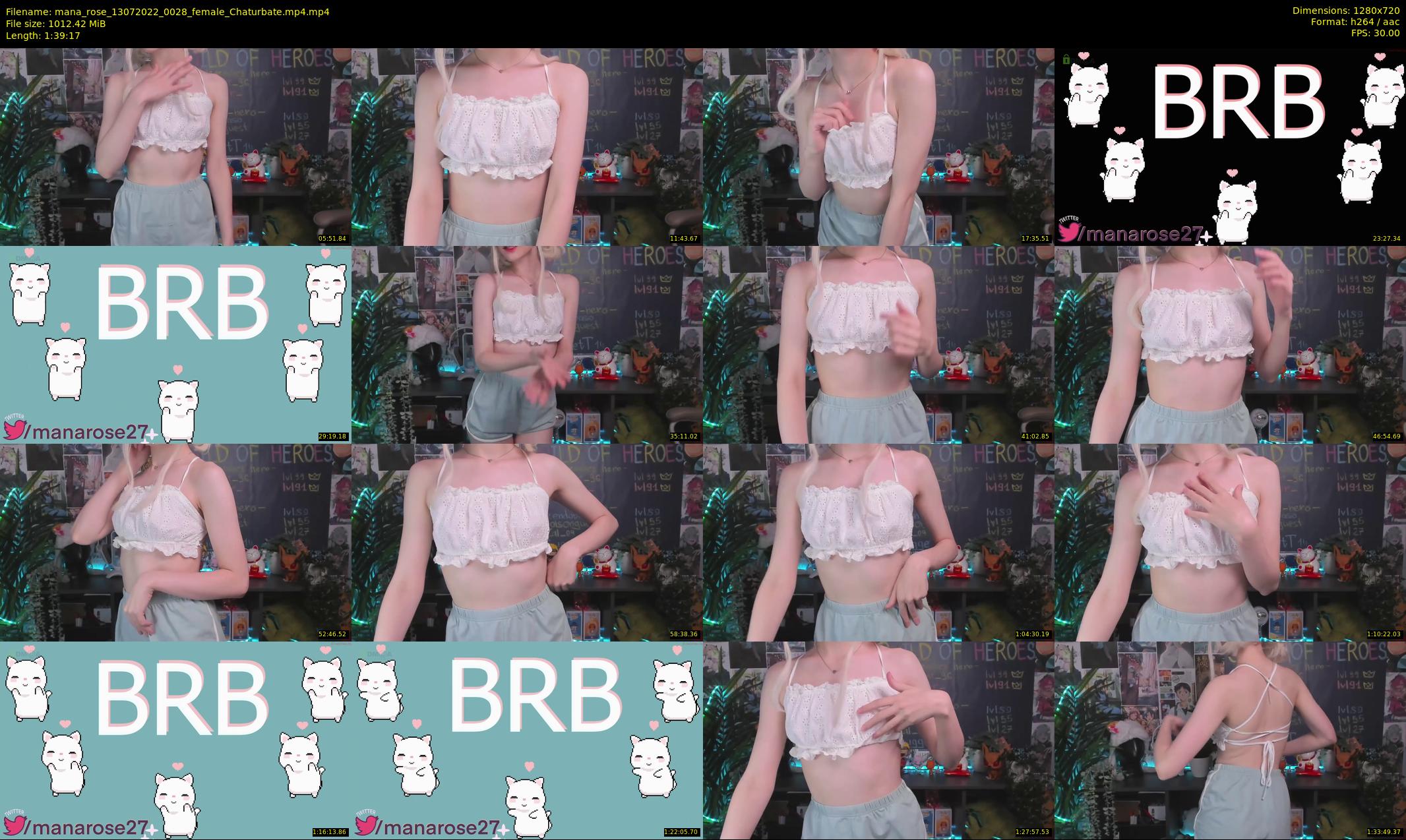 mana_rose — 100 minute Chaturbate female cam show recording, 720p, Jul 13, 2022