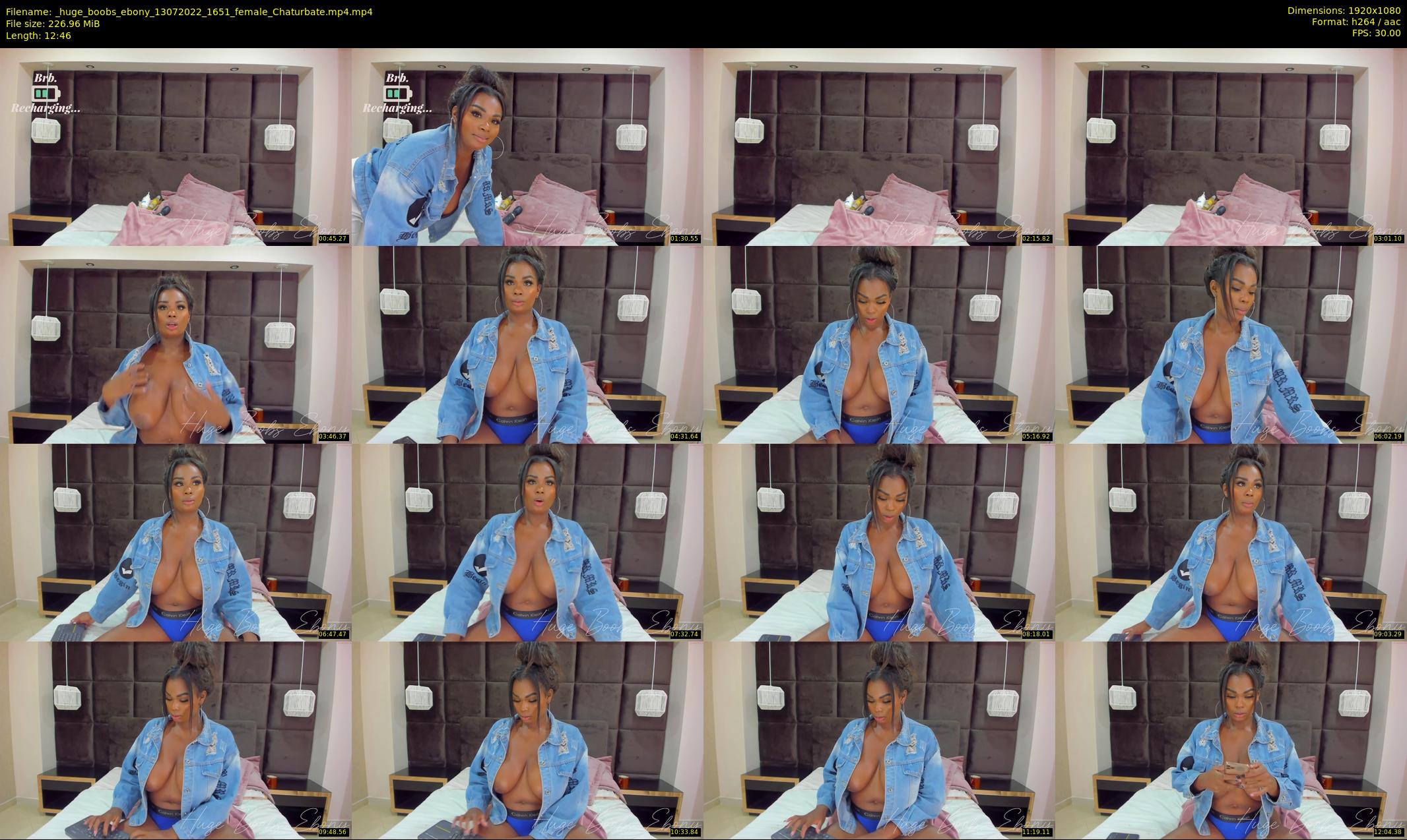 _huge_boobs_ebony — 13 minute Chaturbate female cam show recording, 1080p, Jul 13, 2022